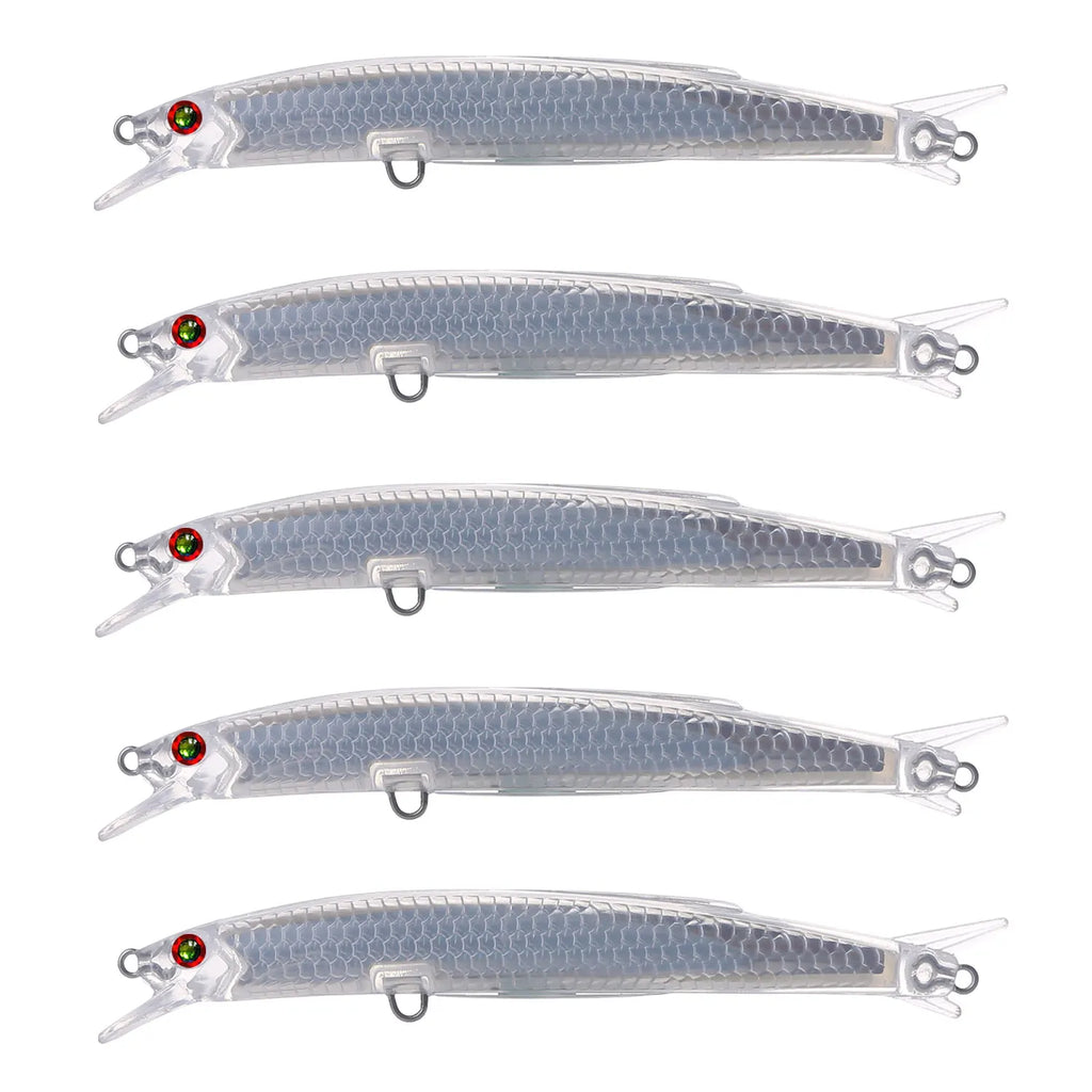 Fishing Baits Unpainted Blank Hard Lures DIY Crankbaits Minnows Popper VIB Pencil Transparent Artificial Baits Set