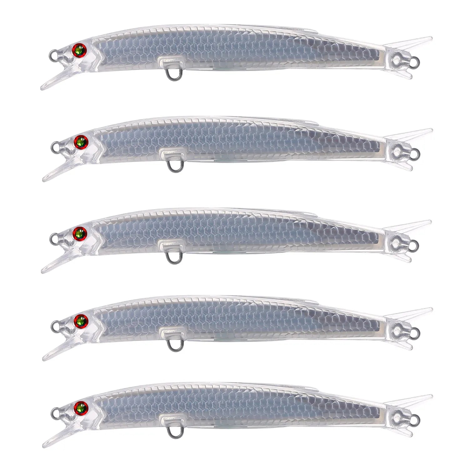 Fishing Baits Unpainted Blank Hard Lures DIY Crankbaits Minnows Popper VIB Pencil Transparent Artificial Baits Set