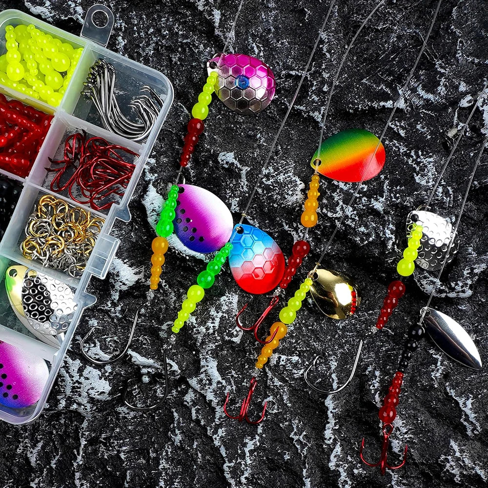 180Pcs DIY Spinner Rig for Bass, Salmon, Walleye Lure