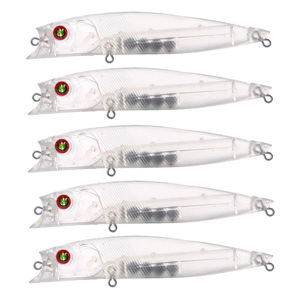 Fishing Baits Unpainted Blank Hard Lures DIY Crankbaits Minnows Popper VIB Pencil Transparent Artificial Baits Set