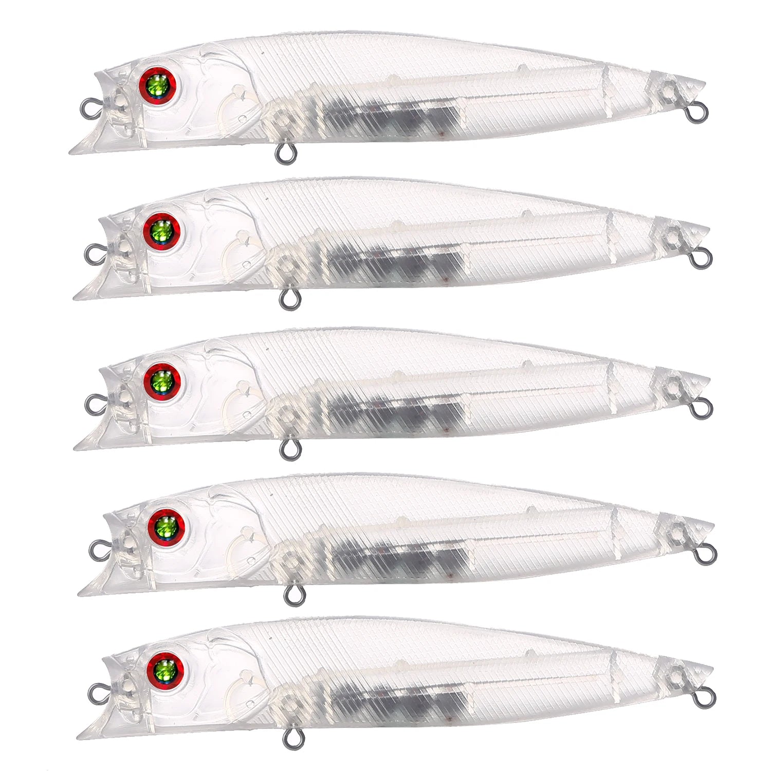 Fishing Baits Unpainted Blank Hard Lures DIY Crankbaits Minnows Popper VIB Pencil Transparent Artificial Baits Set