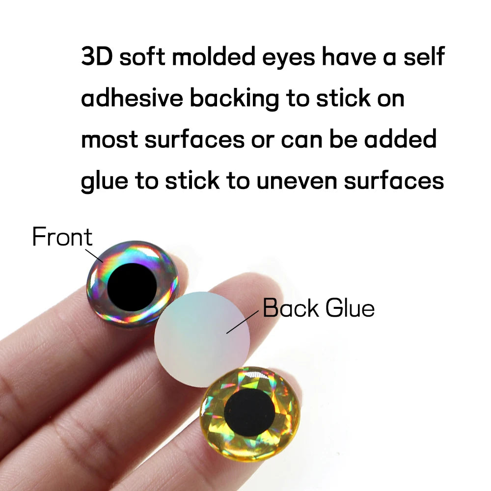 500pcs Mix 3D Holographic Fish Eyes Fishing Jig Lure Bait Making