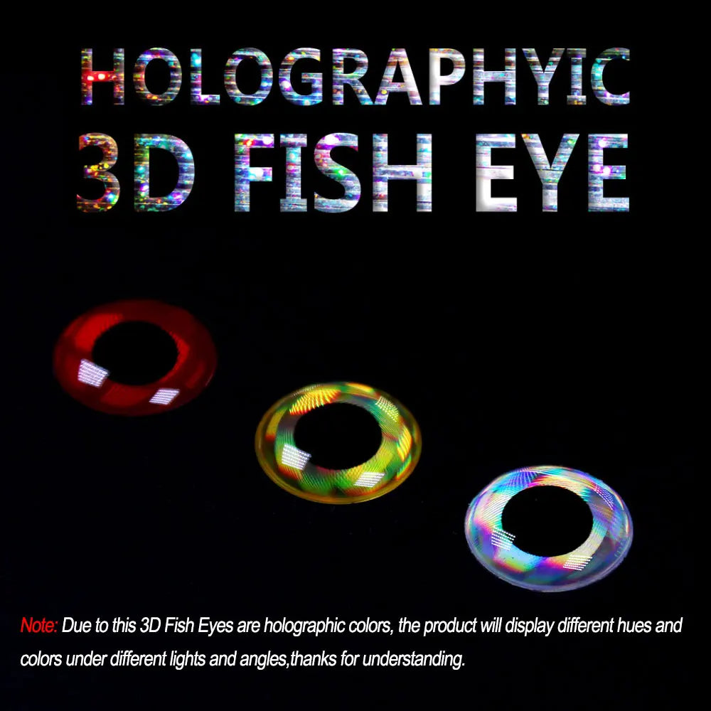 500pcs Mix 3D Holographic Fish Eyes Fishing Jig Lure Bait Making