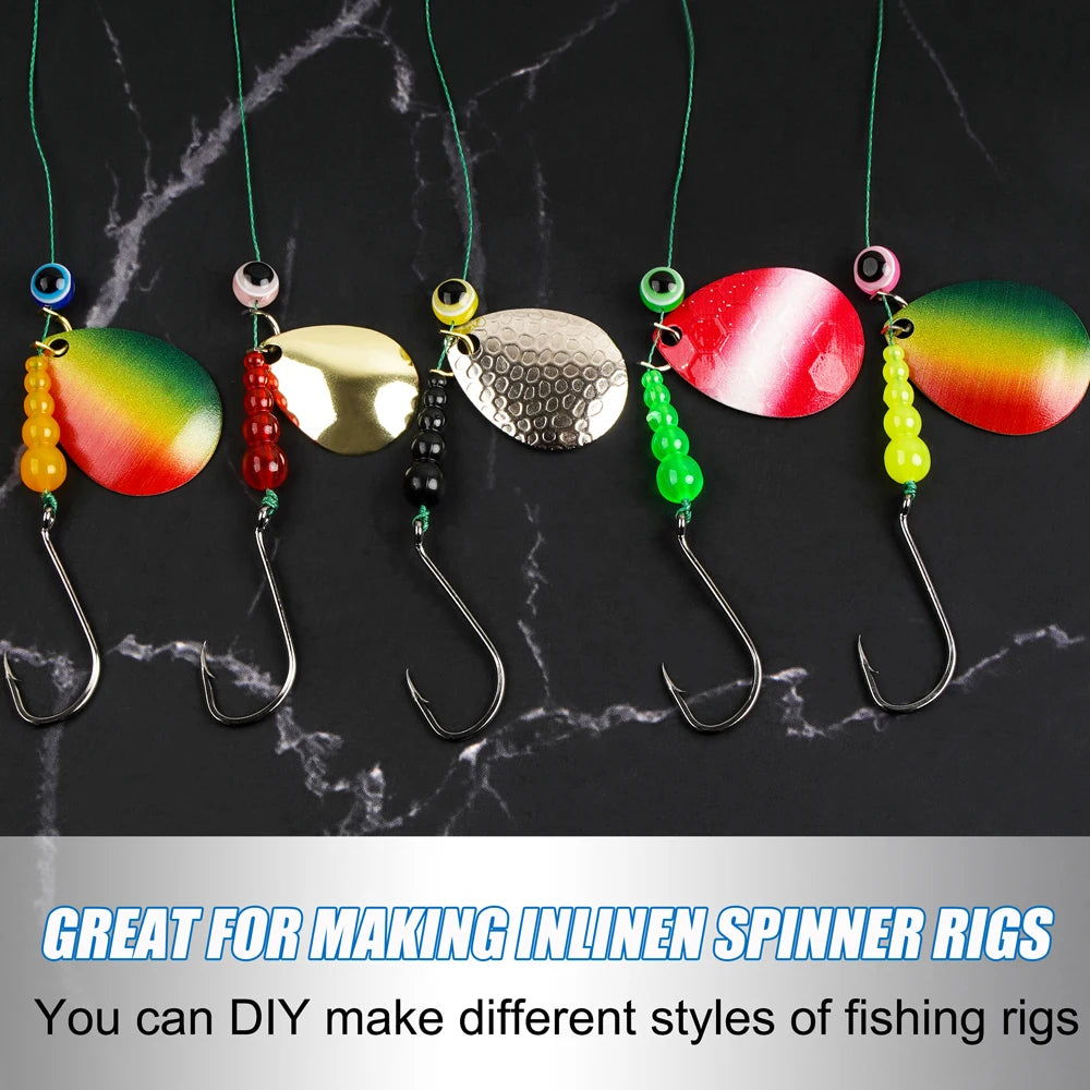 210Pcs Walleye Rig Making Kit Stacked Fishing Beads Spinner Blades Rig Foam Floats Clevis Crawler Harness Hooks Spinnerbait Lure