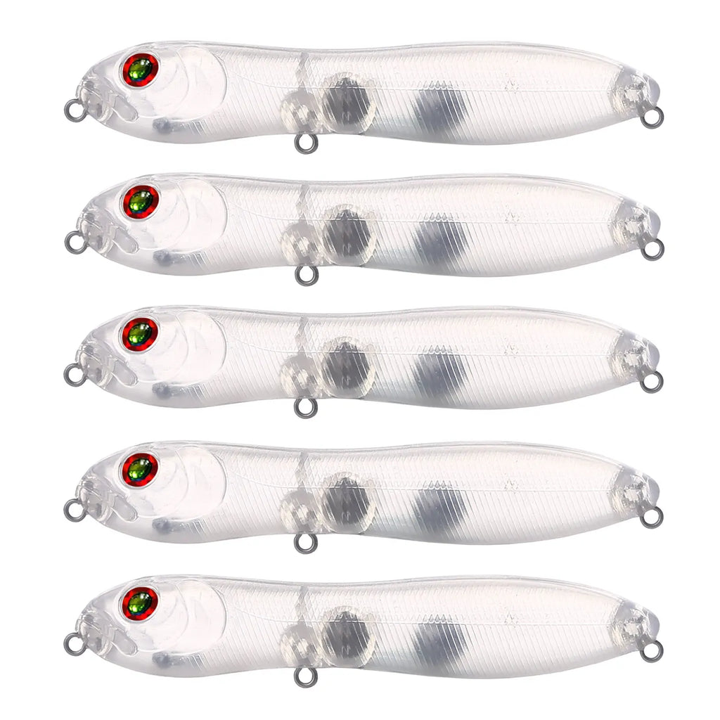 Fishing Baits Unpainted Blank Hard Lures DIY Crankbaits Minnows Popper VIB Pencil Transparent Artificial Baits Set