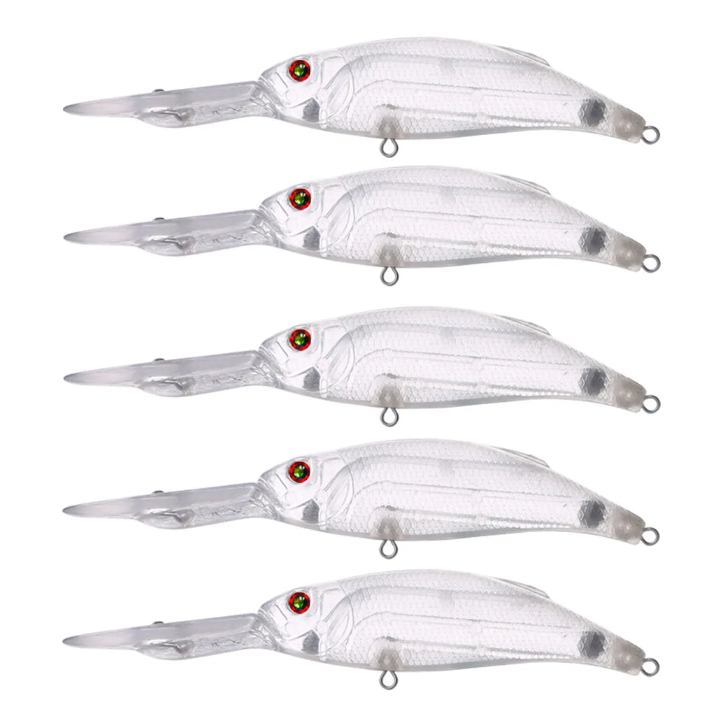 Fishing Baits Unpainted Blank Hard Lures DIY Crankbaits Minnows Popper VIB Pencil Transparent Artificial Baits Set