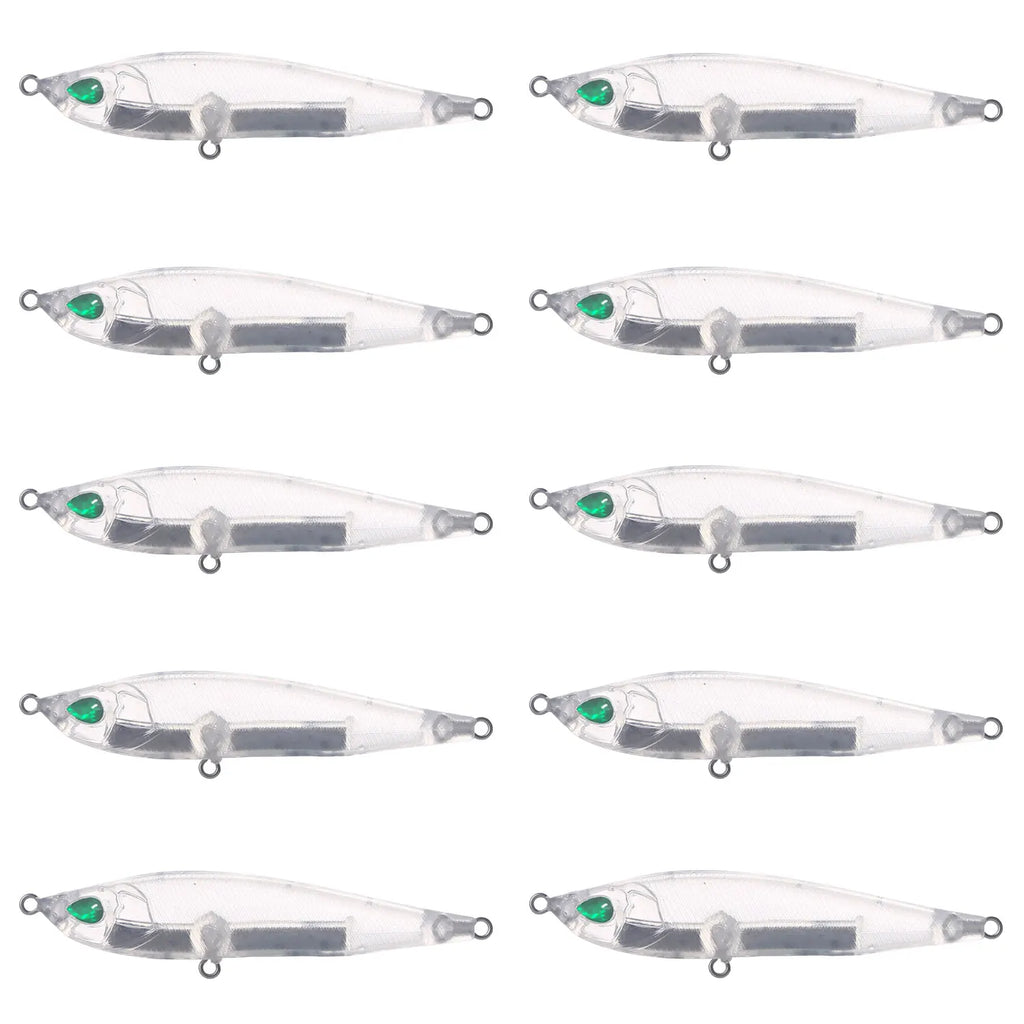 Fishing Baits Unpainted Blank Hard Lures DIY Crankbaits Minnows Popper VIB Pencil Transparent Artificial Baits Set