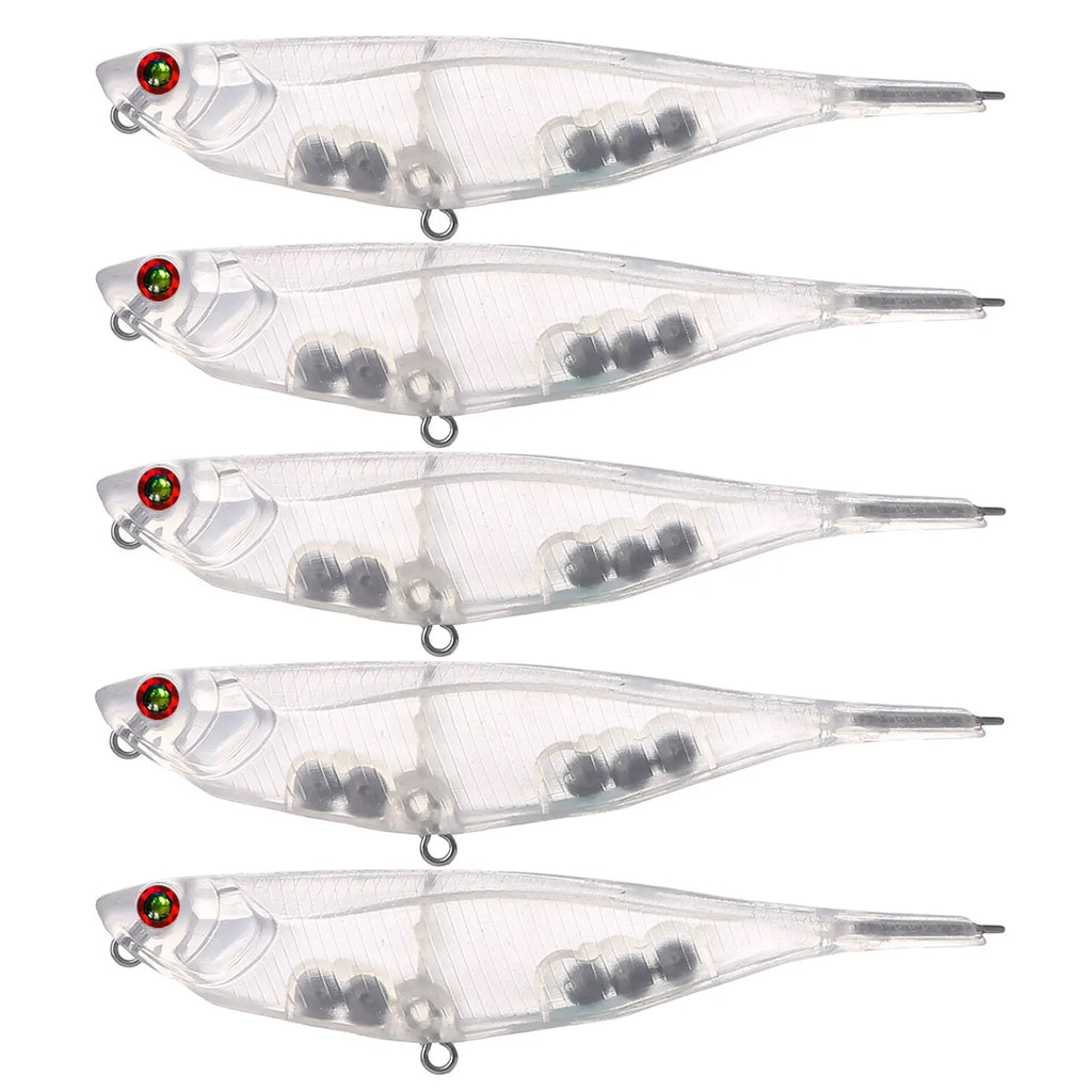 Fishing Baits Unpainted Blank Hard Lures DIY Crankbaits Minnows Popper VIB Pencil Transparent Artificial Baits Set