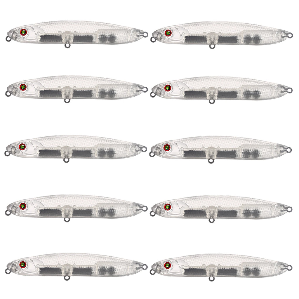 Fishing Baits Unpainted Blank Hard Lures DIY Crankbaits Minnows Popper VIB Pencil Transparent Artificial Baits Set
