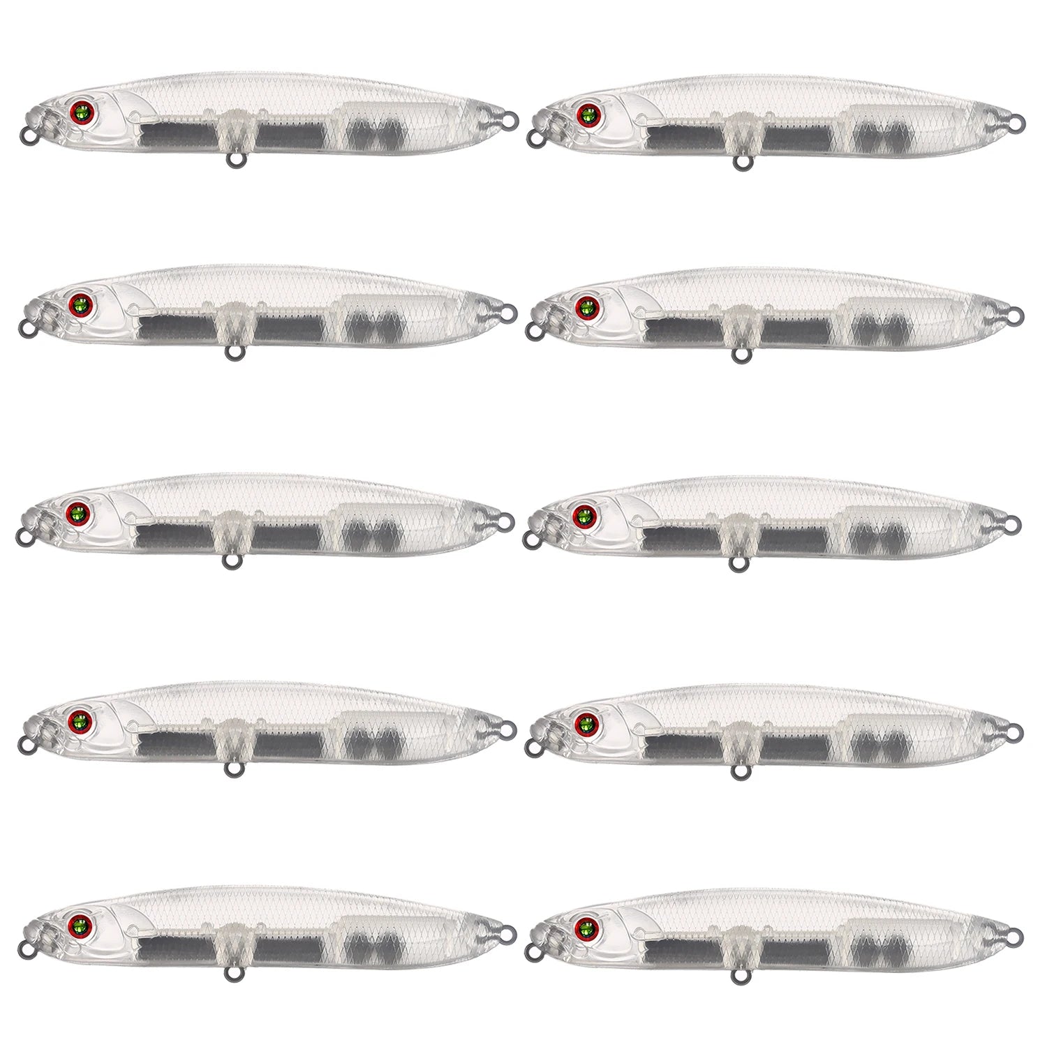 Fishing Baits Unpainted Blank Hard Lures DIY Crankbaits Minnows Popper VIB Pencil Transparent Artificial Baits Set