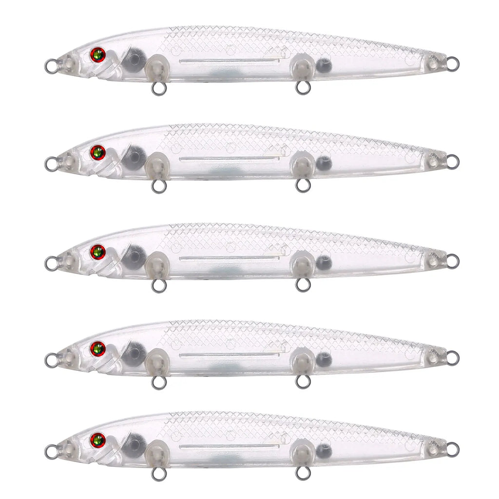 Fishing Baits Unpainted Blank Hard Lures DIY Crankbaits Minnows Popper VIB Pencil Transparent Artificial Baits Set
