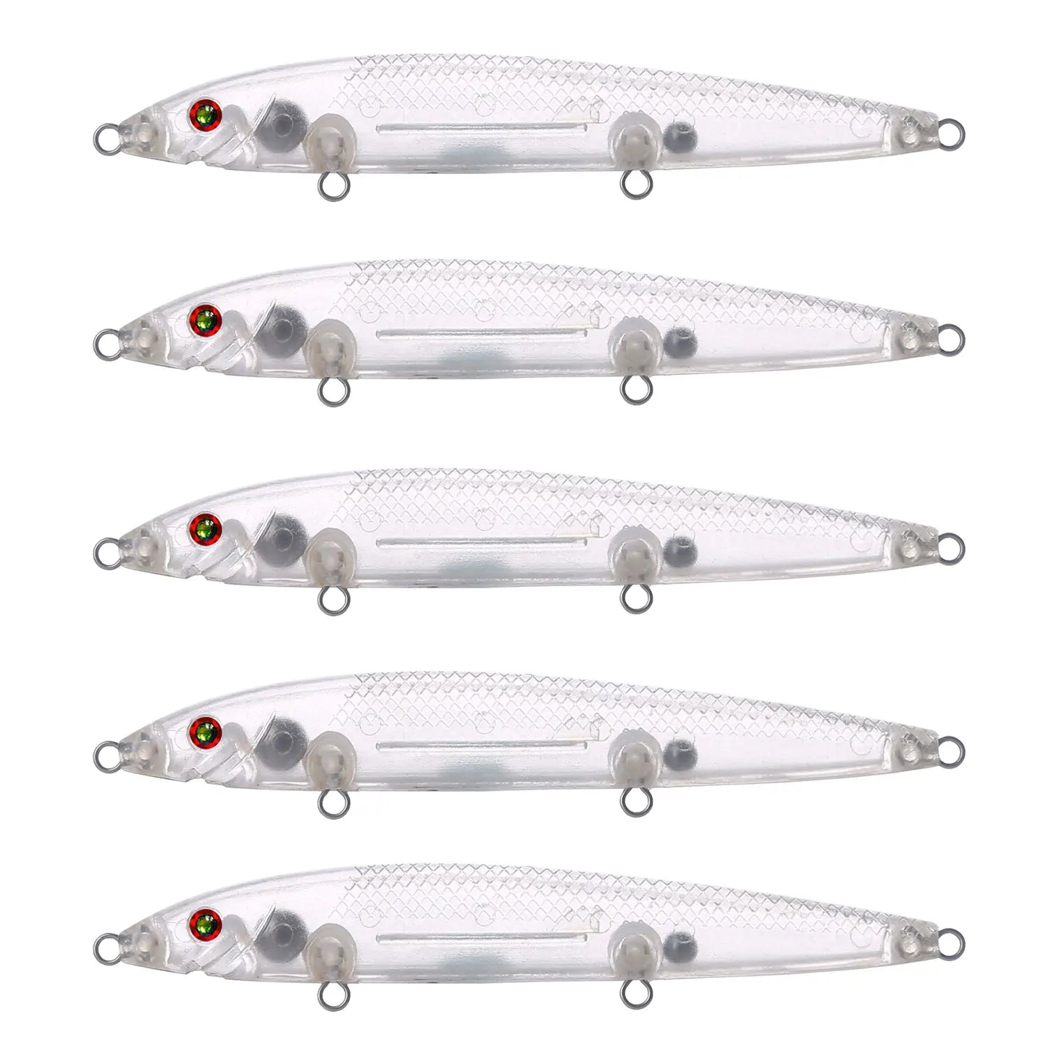 Fishing Baits Unpainted Blank Hard Lures DIY Crankbaits Minnows Popper VIB Pencil Transparent Artificial Baits Set