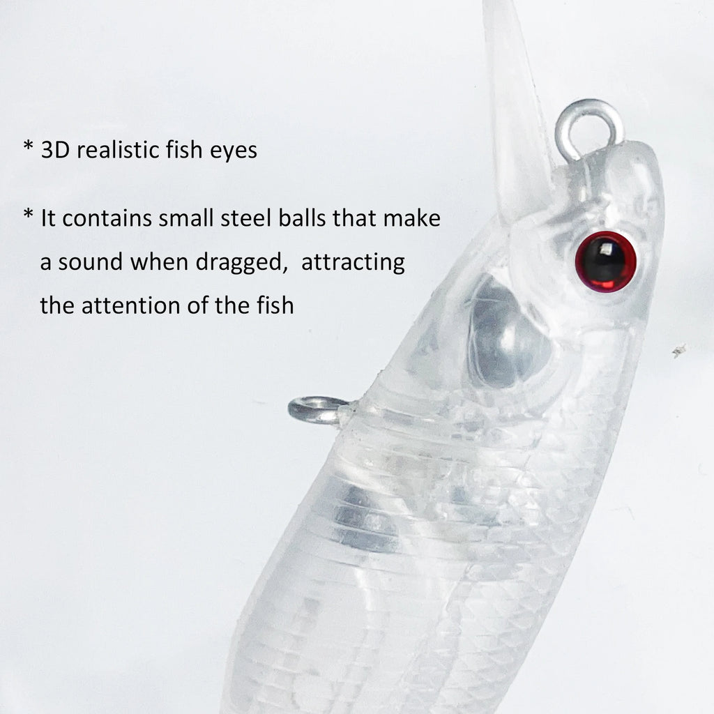 Fishing Baits Unpainted Blank Hard Lures DIY Crankbaits Minnows Popper VIB Pencil Transparent Artificial Baits Set