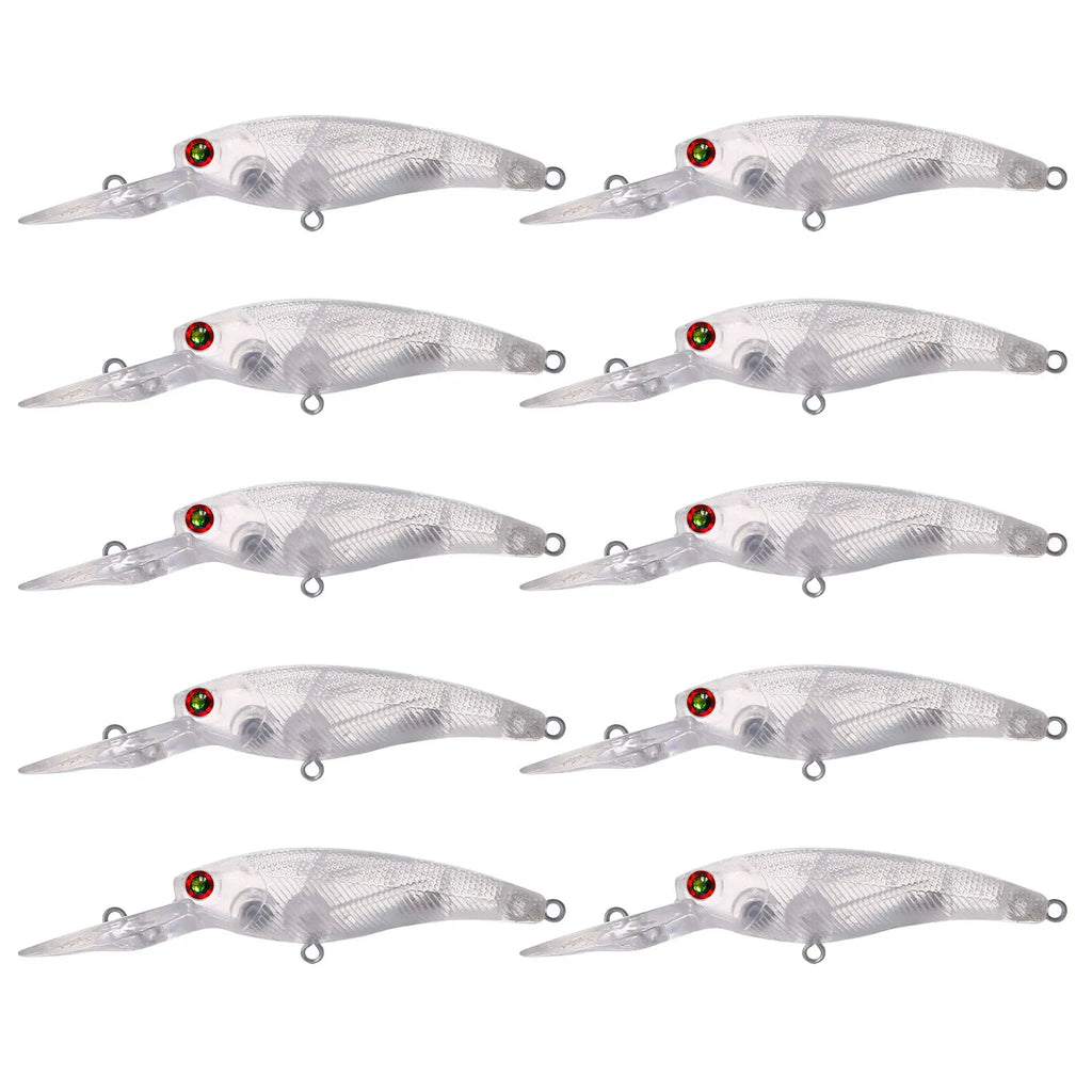 Fishing Baits Unpainted Blank Hard Lures DIY Crankbaits Minnows Popper VIB Pencil Transparent Artificial Baits Set