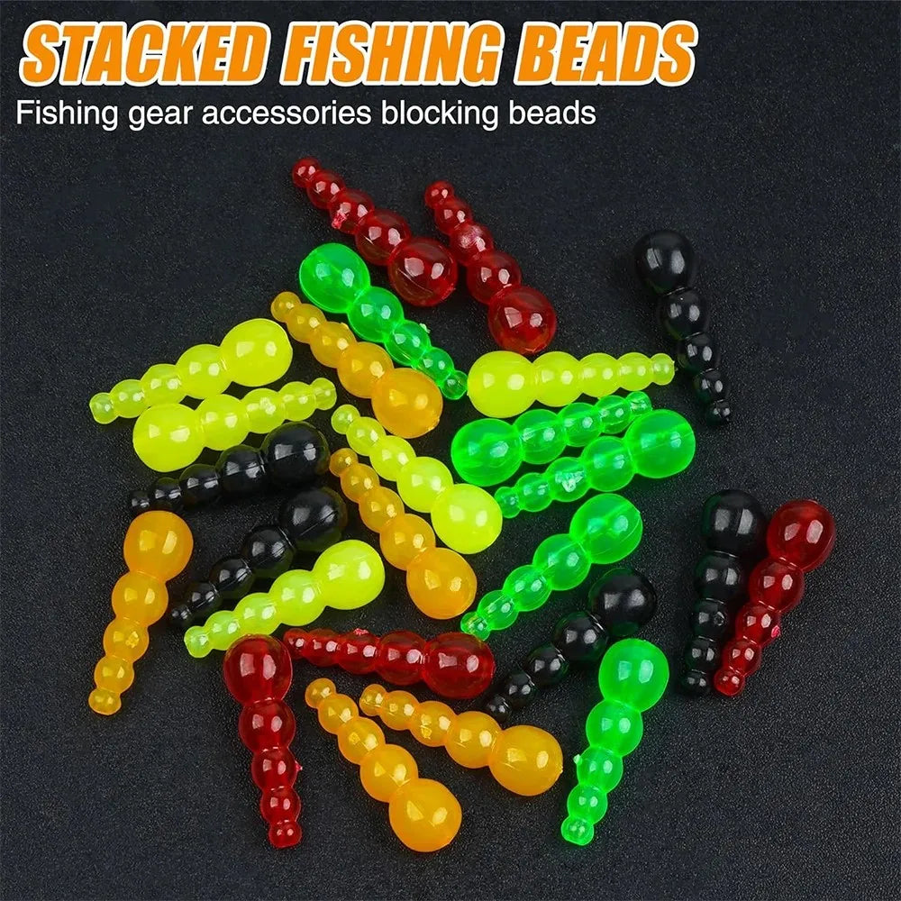 210Pcs Walleye Rig Making Kit Stacked Fishing Beads Spinner Blades Rig Foam Floats Clevis Crawler Harness Hooks Spinnerbait Lure