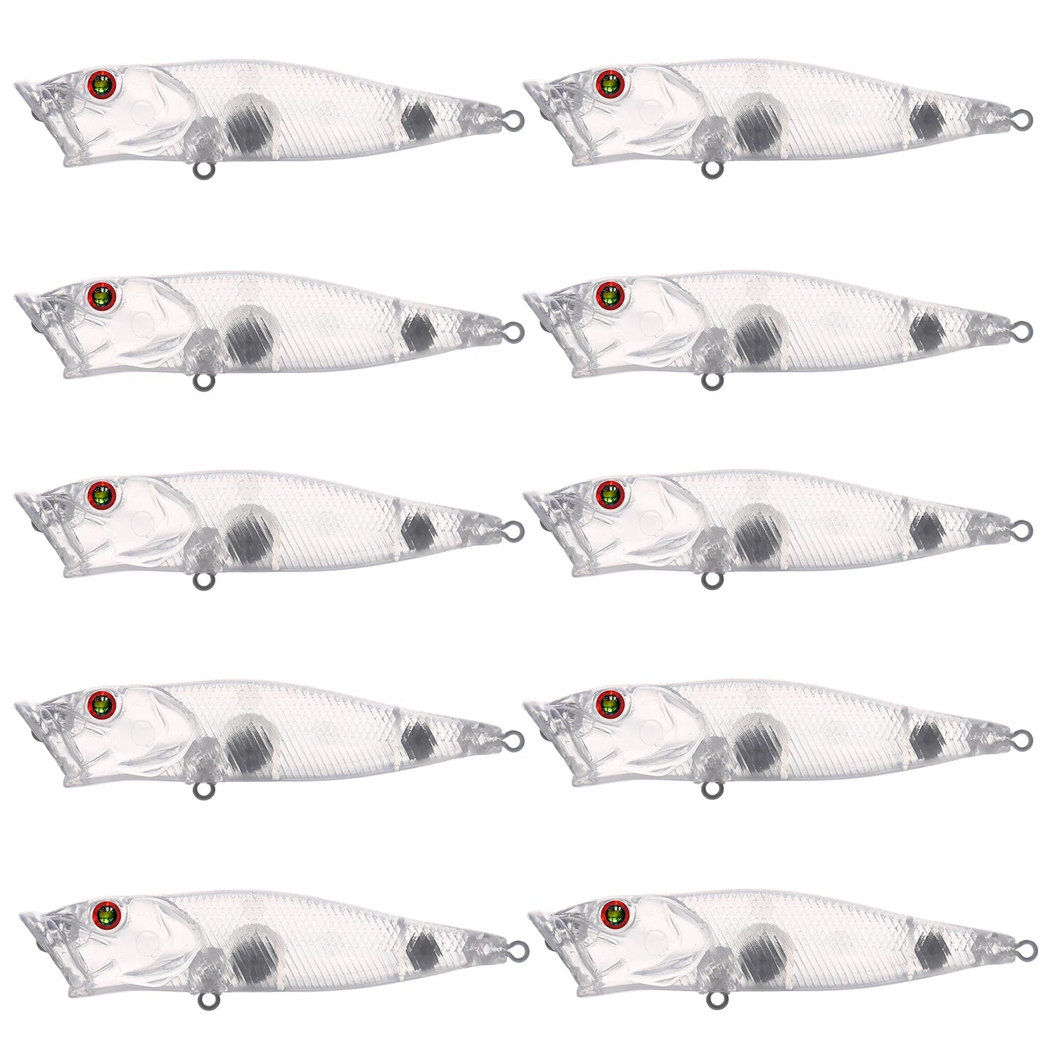 Fishing Baits Unpainted Blank Hard Lures DIY Crankbaits Minnows Popper VIB Pencil Transparent Artificial Baits Set