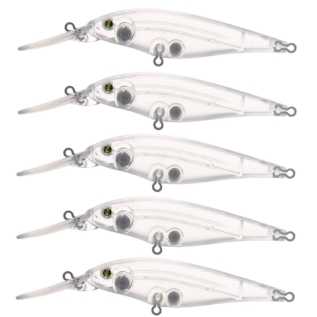 Fishing Baits Unpainted Blank Hard Lures DIY Crankbaits Minnows Popper VIB Pencil Transparent Artificial Baits Set