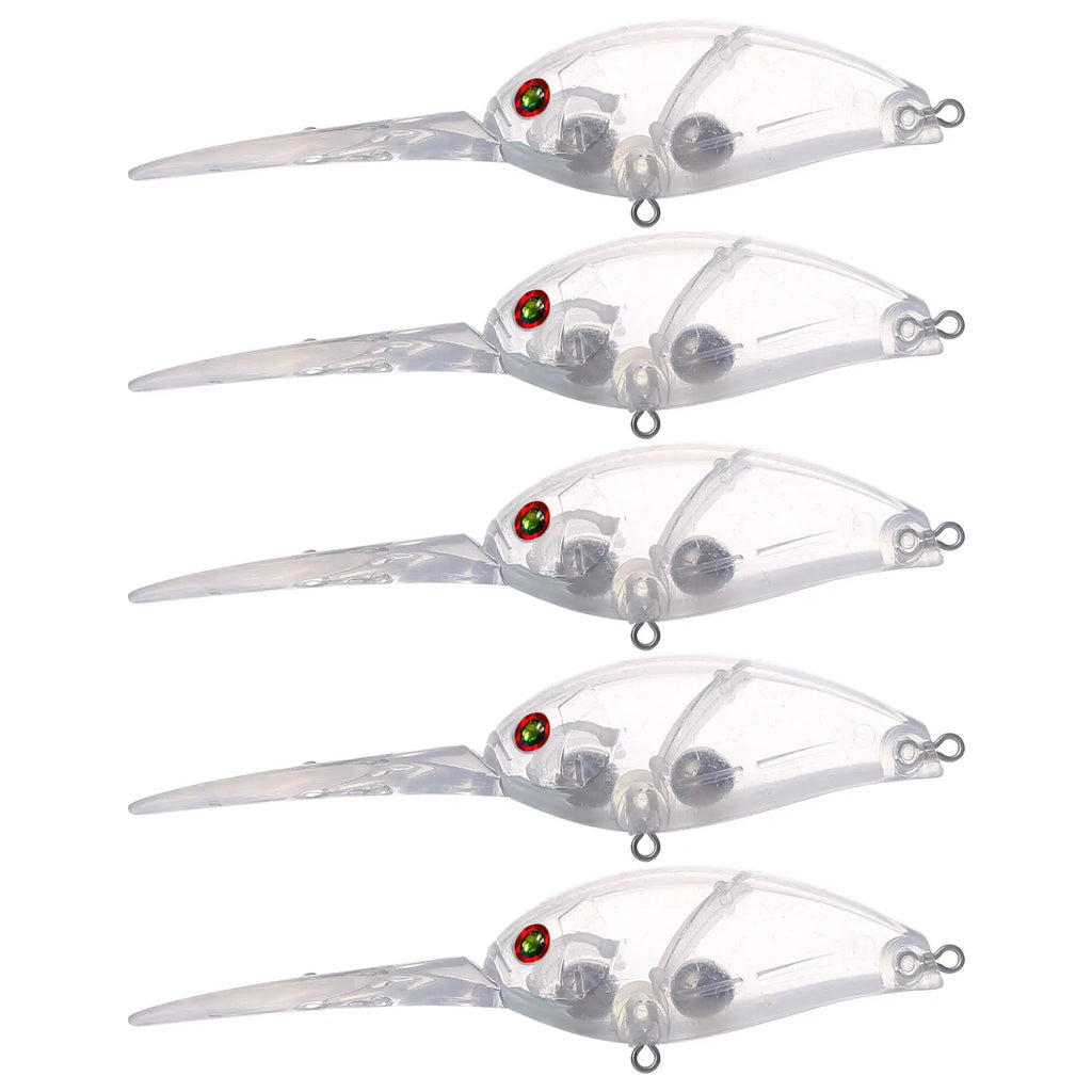 Fishing Baits Unpainted Blank Hard Lures DIY Crankbaits Minnows Popper VIB Pencil Transparent Artificial Baits Set
