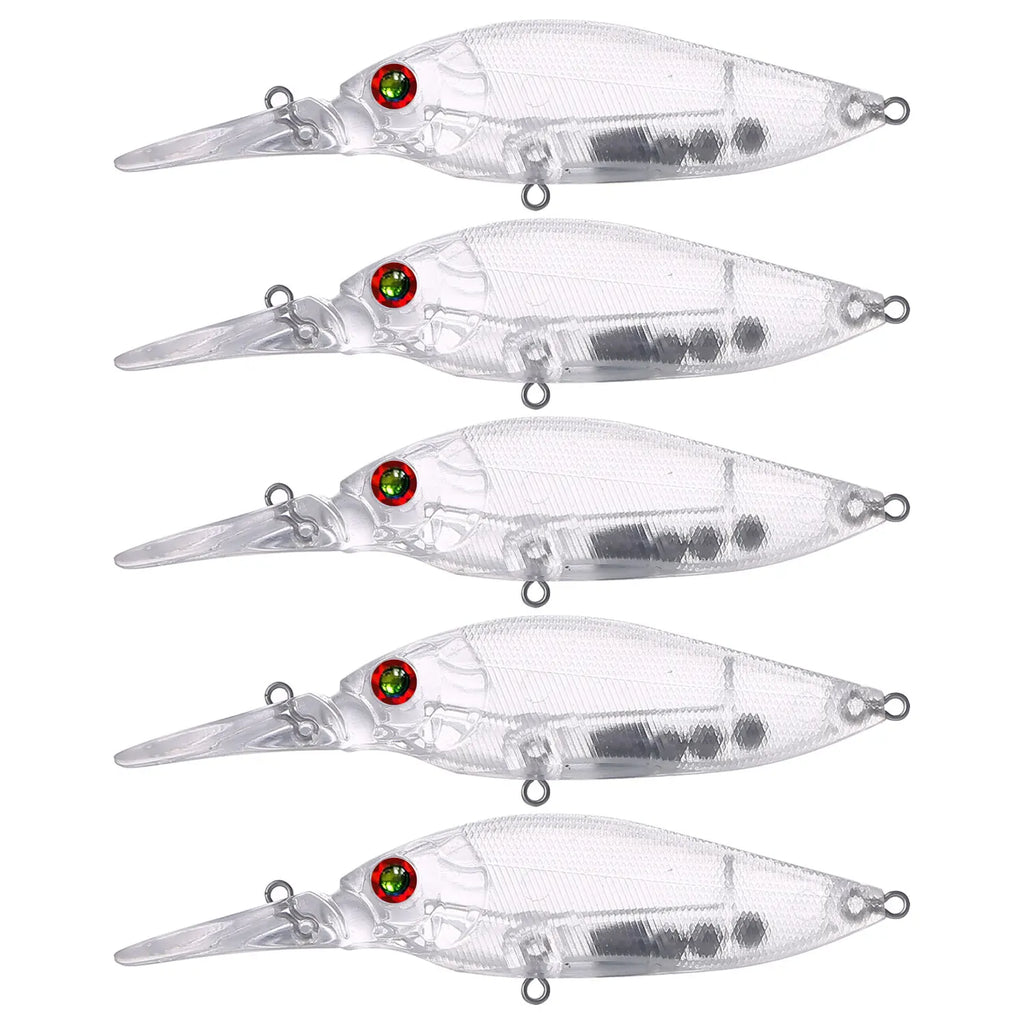 Fishing Baits Unpainted Blank Hard Lures DIY Crankbaits Minnows Popper VIB Pencil Transparent Artificial Baits Set