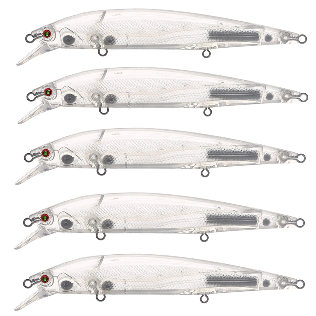 Fishing Baits Unpainted Blank Hard Lures DIY Crankbaits Minnows Popper VIB Pencil Transparent Artificial Baits Set