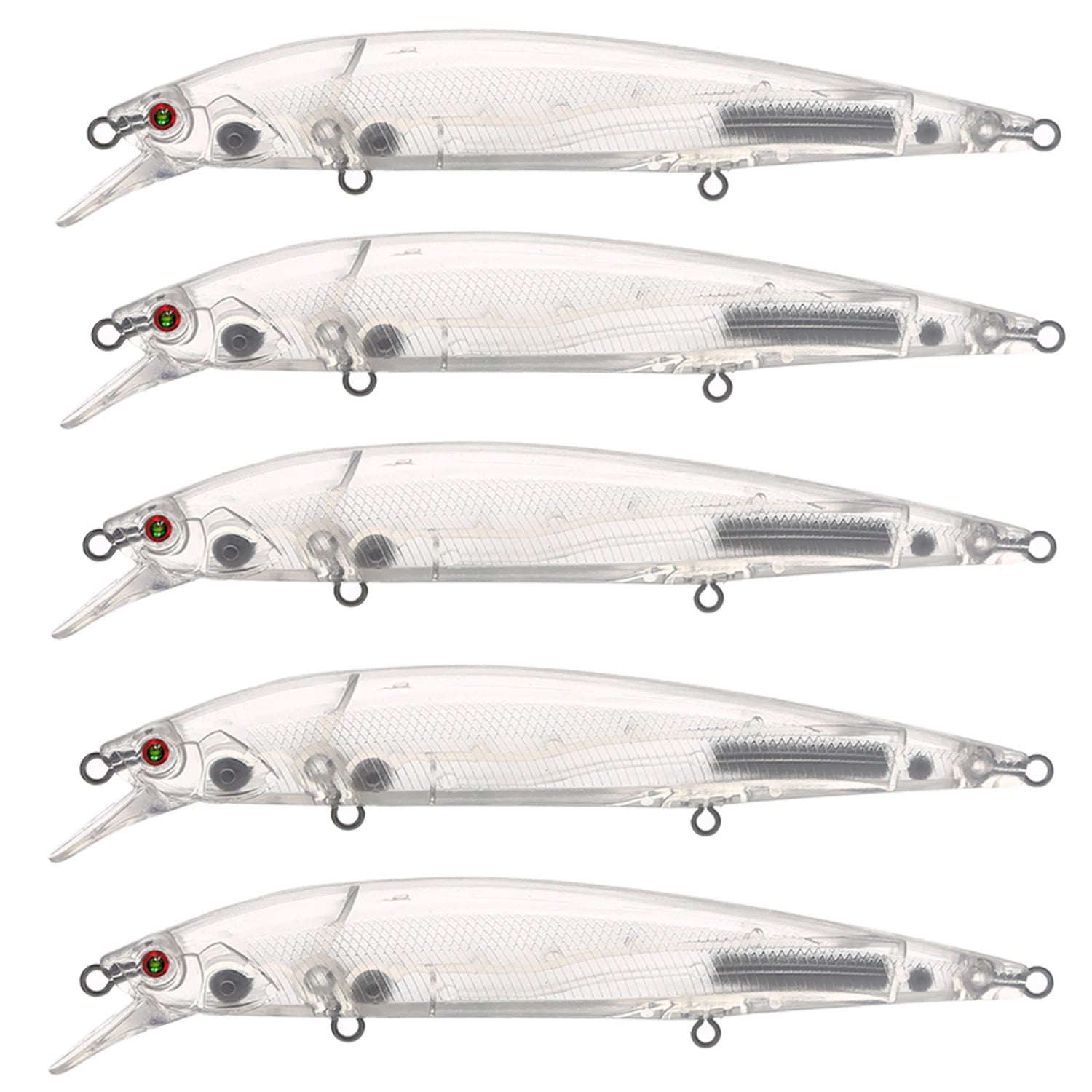 Fishing Baits Unpainted Blank Hard Lures DIY Crankbaits Minnows Popper VIB Pencil Transparent Artificial Baits Set