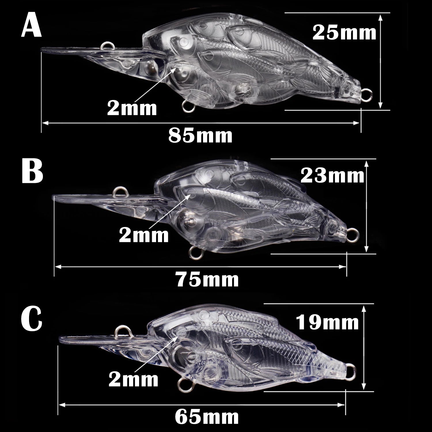 Fishing Baits Unpainted Blank Hard Lures DIY Crankbaits Minnows Popper VIB Pencil Transparent Artificial Baits Set