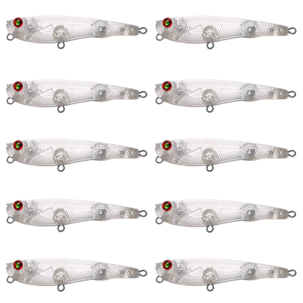 Fishing Baits Unpainted Blank Hard Lures DIY Crankbaits Minnows Popper VIB Pencil Transparent Artificial Baits Set