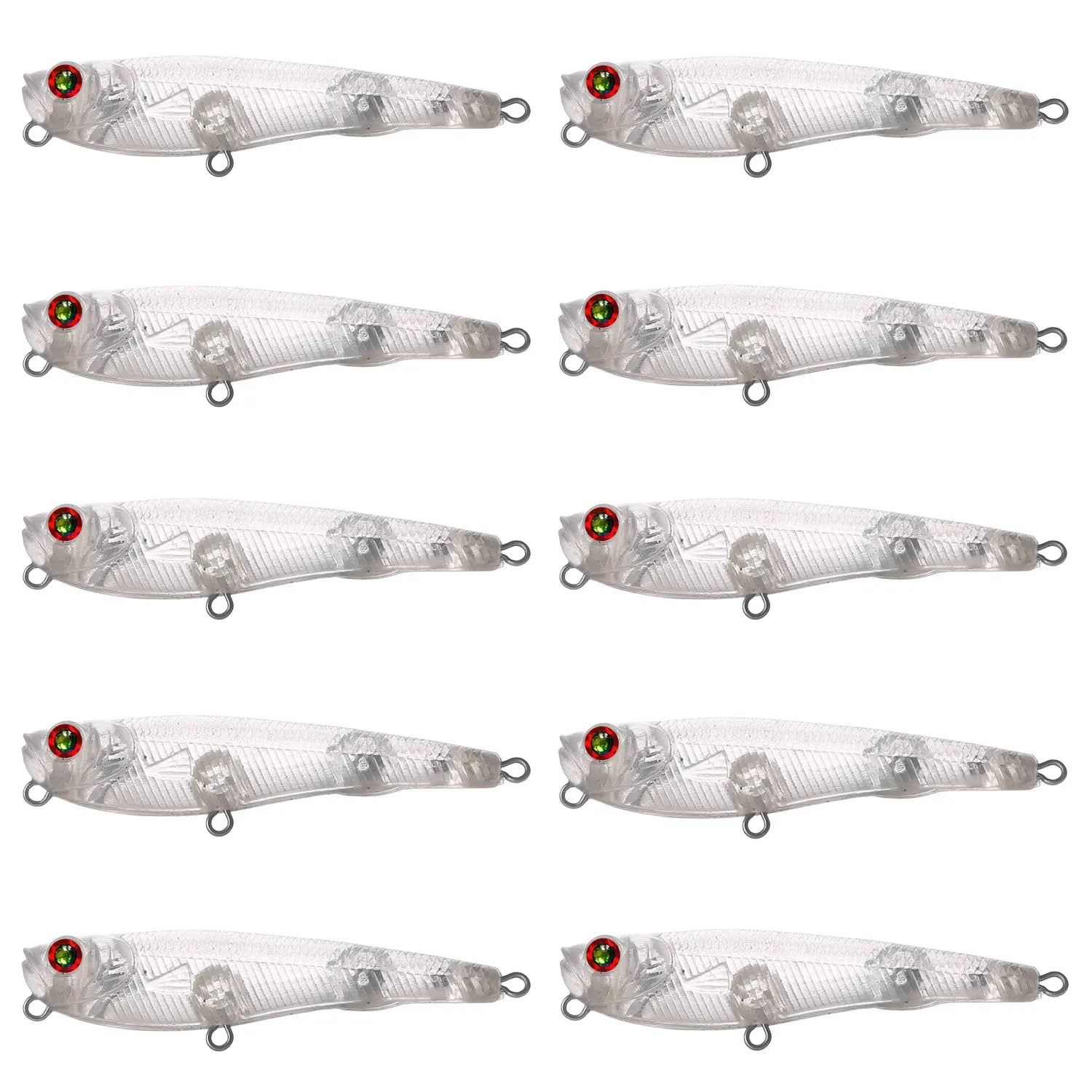 Fishing Baits Unpainted Blank Hard Lures DIY Crankbaits Minnows Popper VIB Pencil Transparent Artificial Baits Set