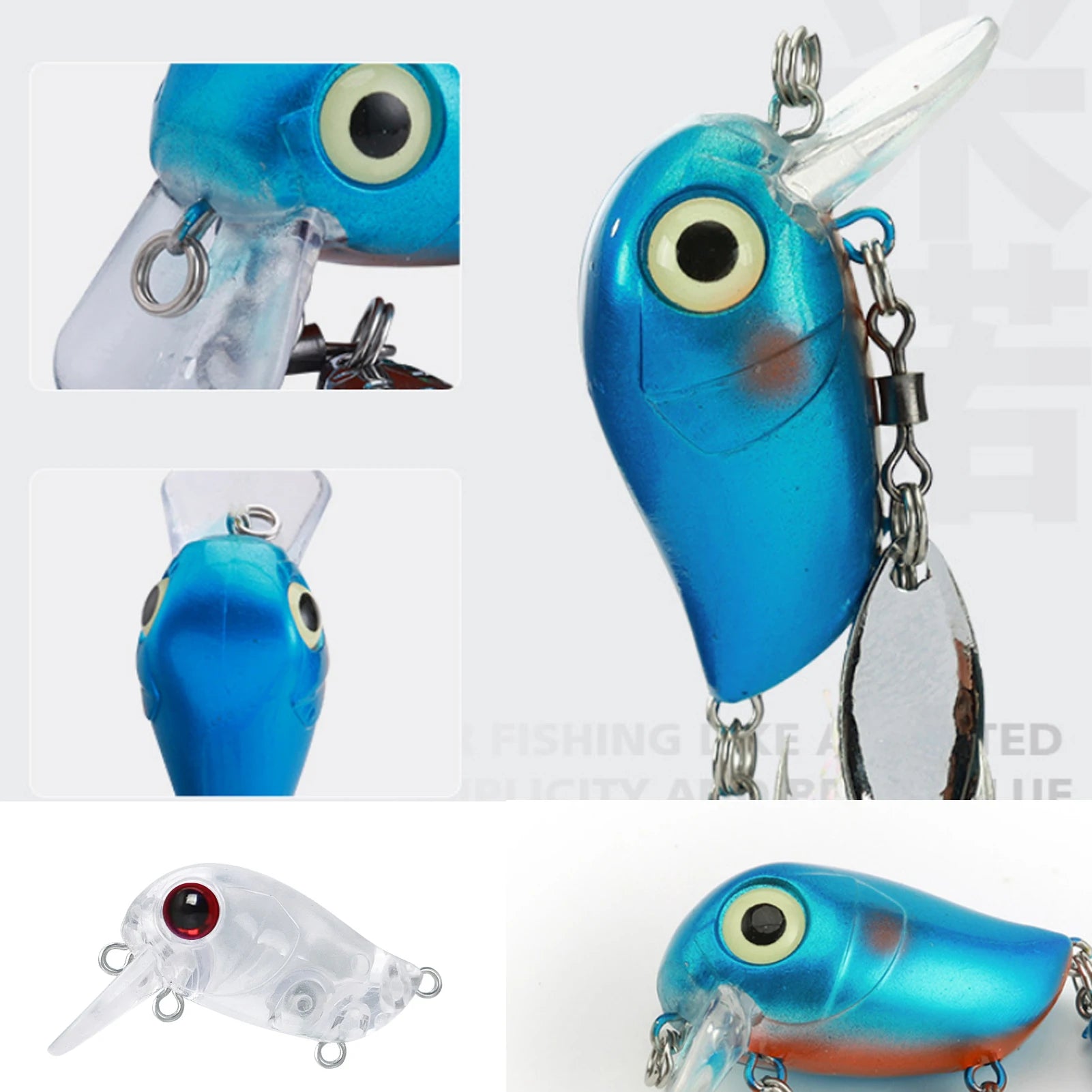 Fishing Baits Unpainted Blank Hard Lures DIY Crankbaits Minnows Popper VIB Pencil Transparent Artificial Baits Set