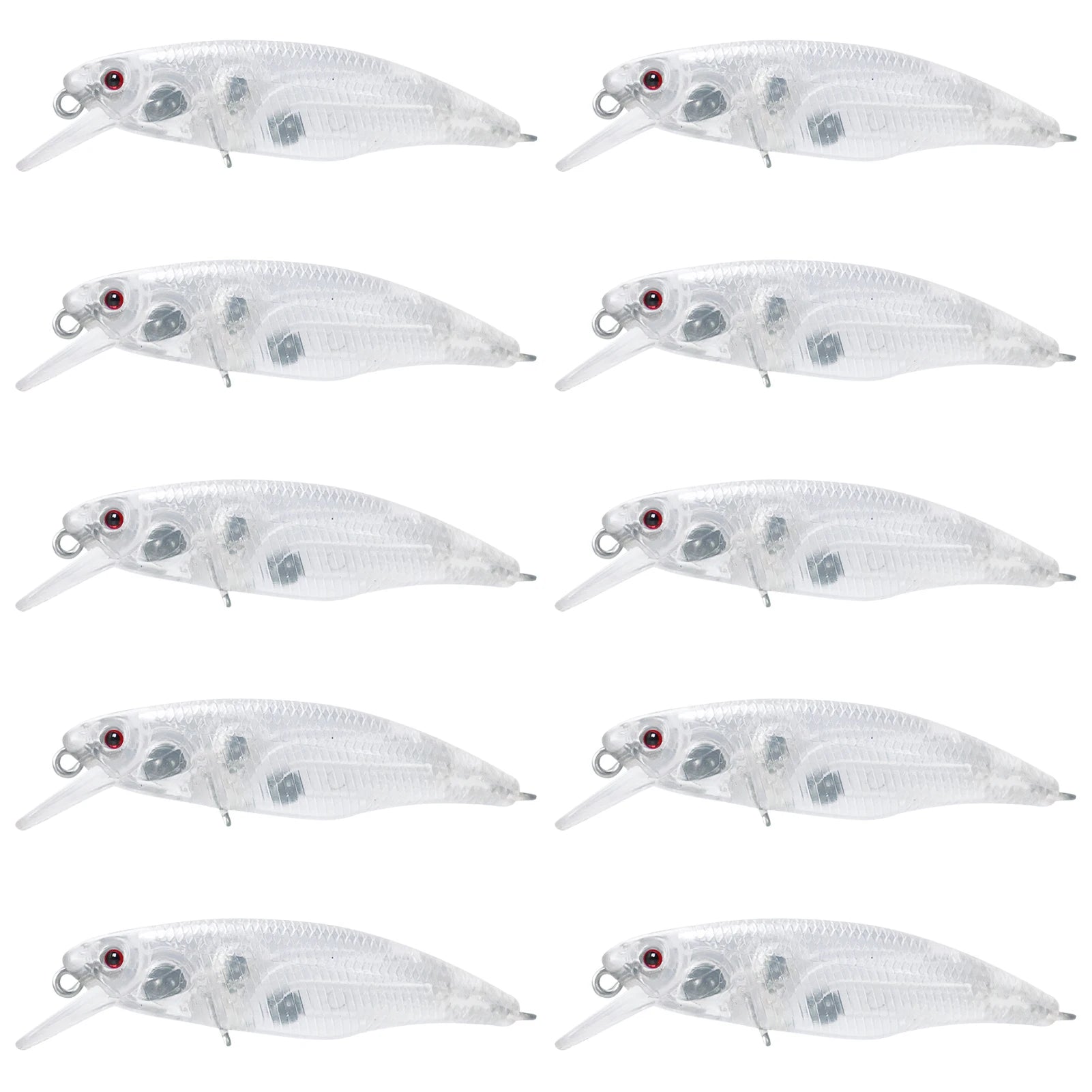Fishing Baits Unpainted Blank Hard Lures DIY Crankbaits Minnows Popper VIB Pencil Transparent Artificial Baits Set