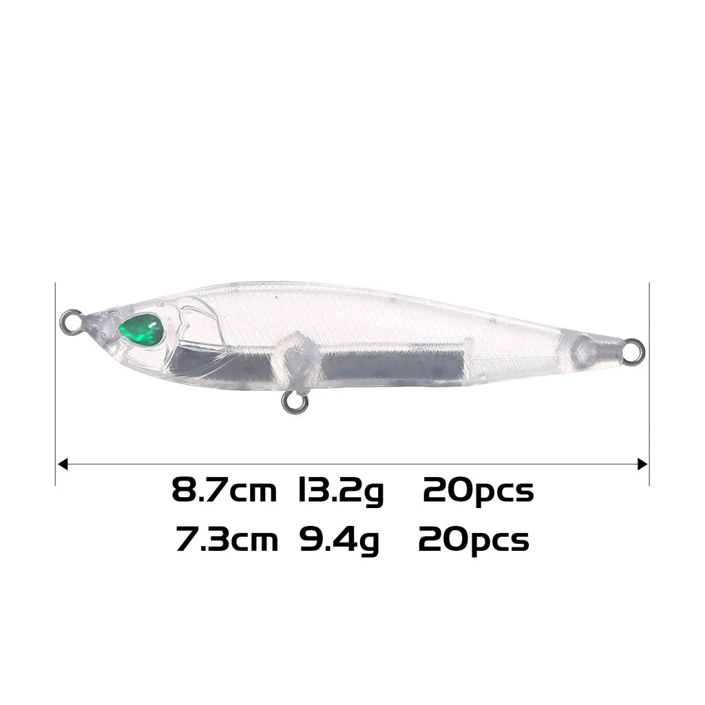Fishing Baits Unpainted Blank Hard Lures DIY Crankbaits Minnows Popper VIB Pencil Transparent Artificial Baits Set