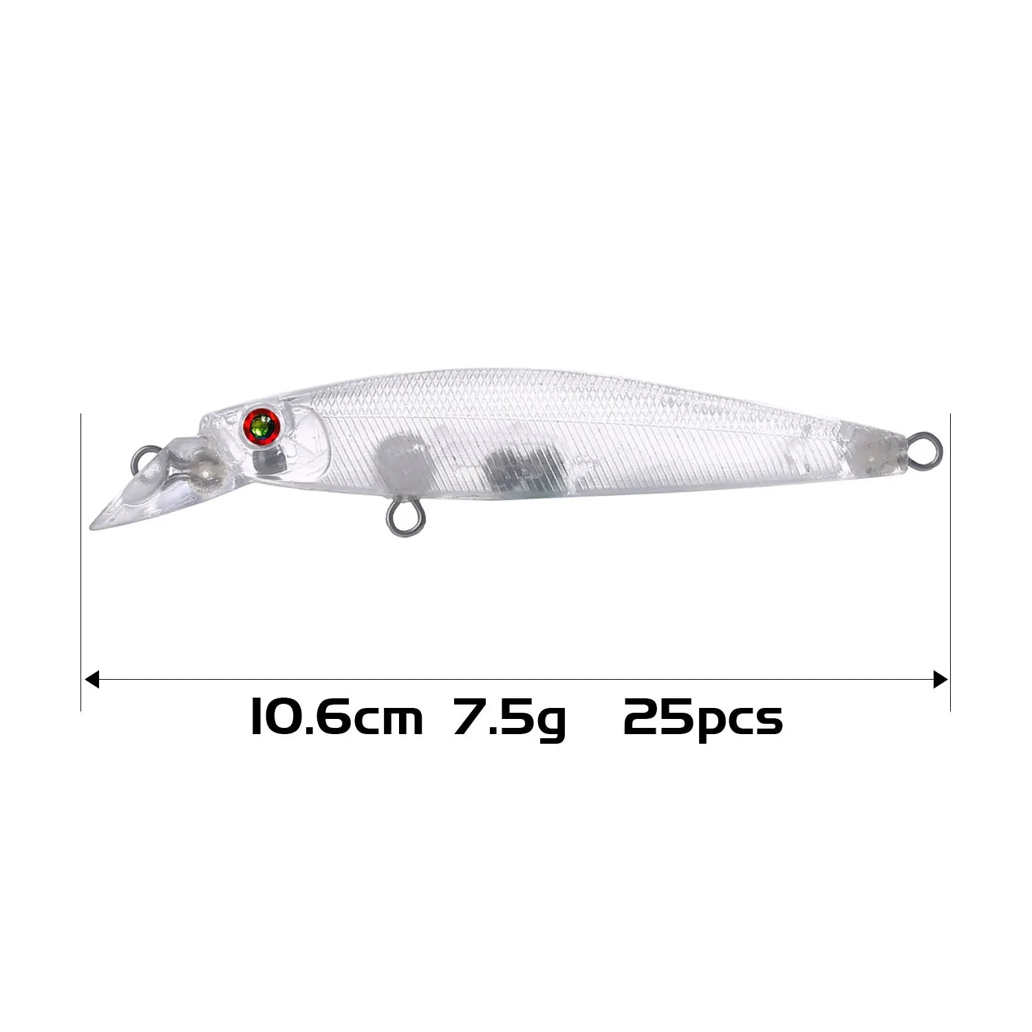 Fishing Baits Unpainted Blank Hard Lures DIY Crankbaits Minnows Popper VIB Pencil Transparent Artificial Baits Set