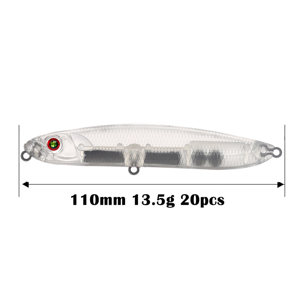 Fishing Baits Unpainted Blank Hard Lures DIY Crankbaits Minnows Popper VIB Pencil Transparent Artificial Baits Set