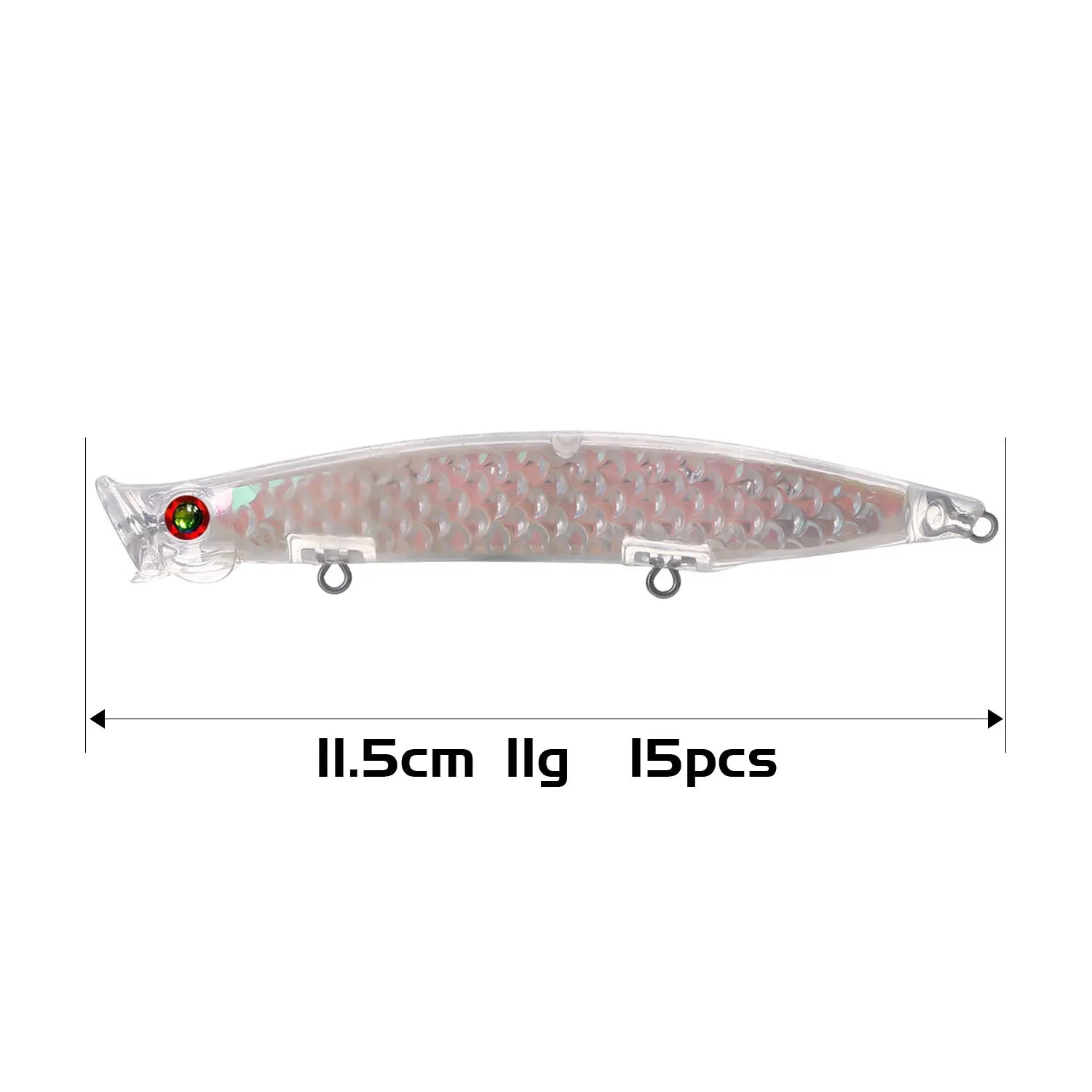 Fishing Baits Unpainted Blank Hard Lures DIY Crankbaits Minnows Popper VIB Pencil Transparent Artificial Baits Set