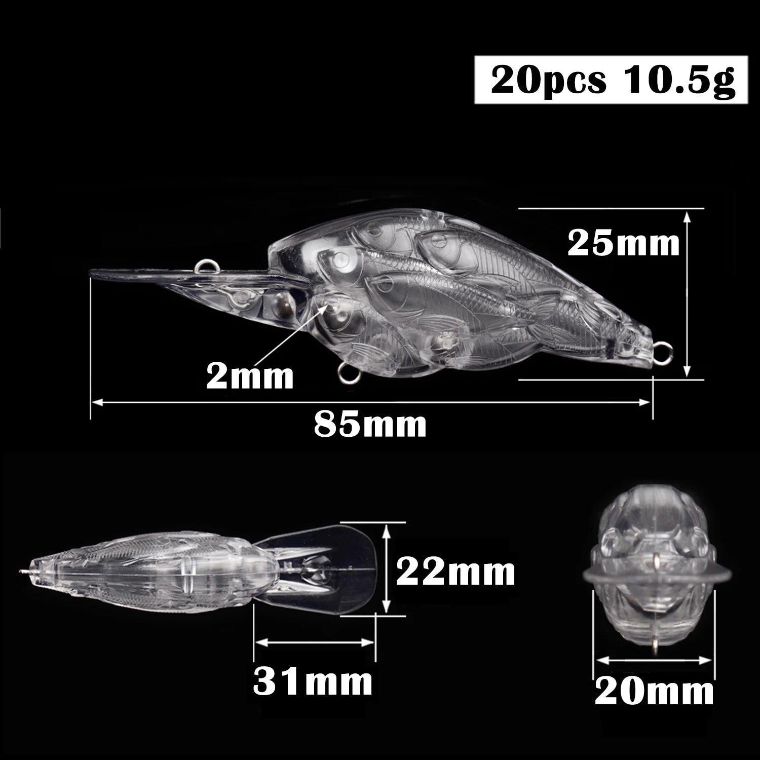 Fishing Baits Unpainted Blank Hard Lures DIY Crankbaits Minnows Popper VIB Pencil Transparent Artificial Baits Set