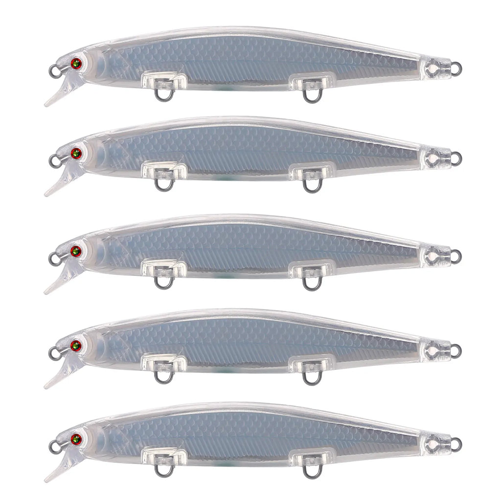 Fishing Baits Unpainted Blank Hard Lures DIY Crankbaits Minnows Popper VIB Pencil Transparent Artificial Baits Set