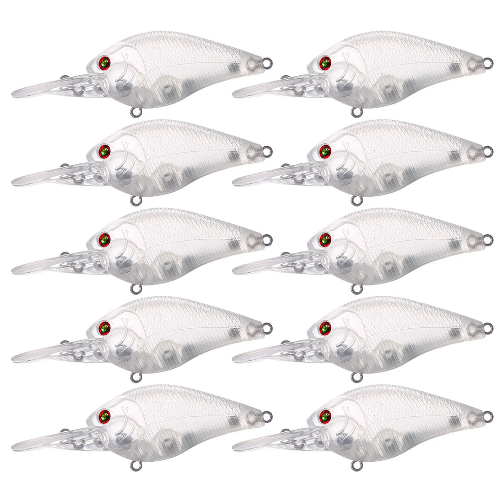 Fishing Baits Unpainted Blank Hard Lures DIY Crankbaits Minnows Popper VIB Pencil Transparent Artificial Baits Set