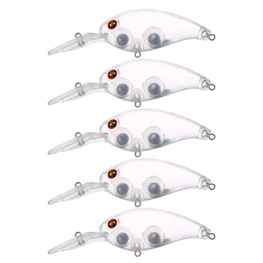 Fishing Baits Unpainted Blank Hard Lures DIY Crankbaits Minnows Popper VIB Pencil Transparent Artificial Baits Set