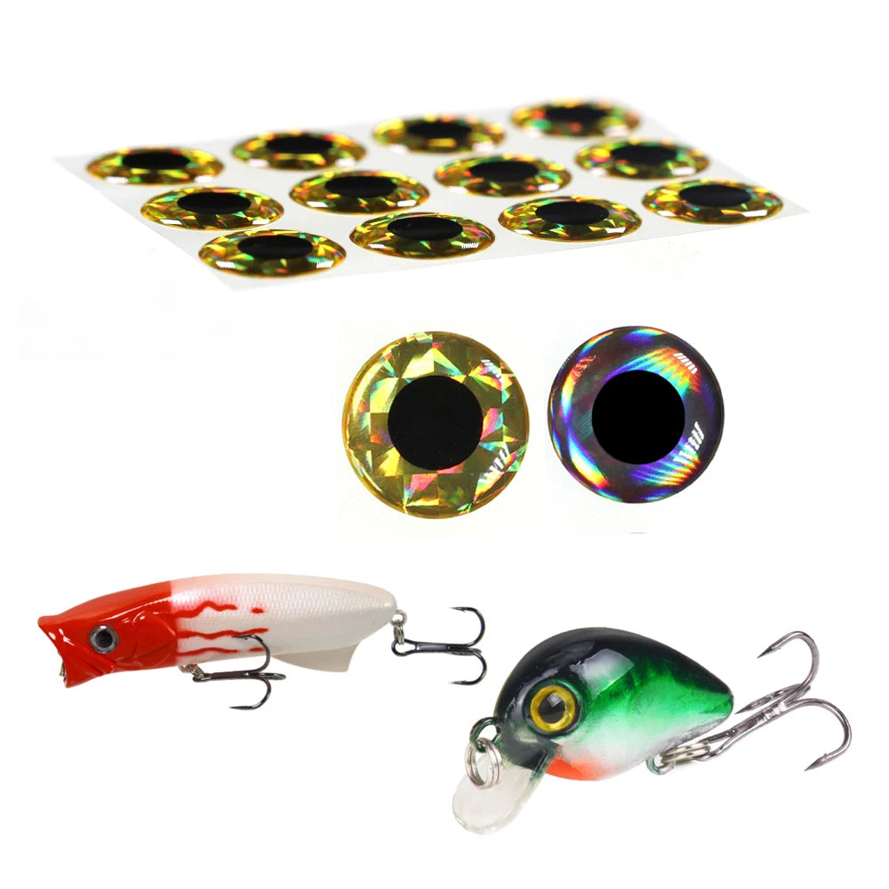 500pcs Mix 3D Holographic Fish Eyes Fishing Jig Lure Bait Making