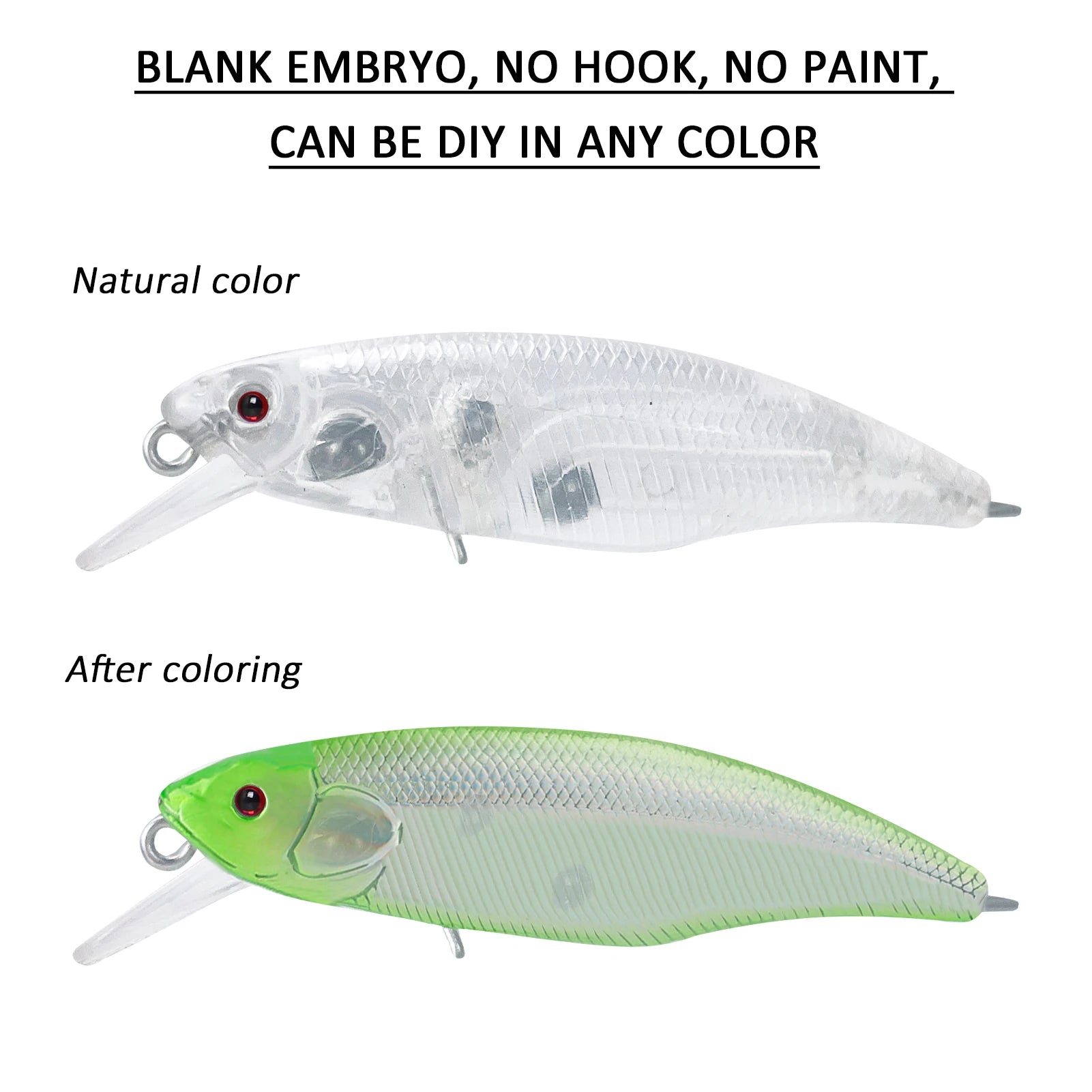 Fishing Baits Unpainted Blank Hard Lures DIY Crankbaits Minnows Popper VIB Pencil Transparent Artificial Baits Set