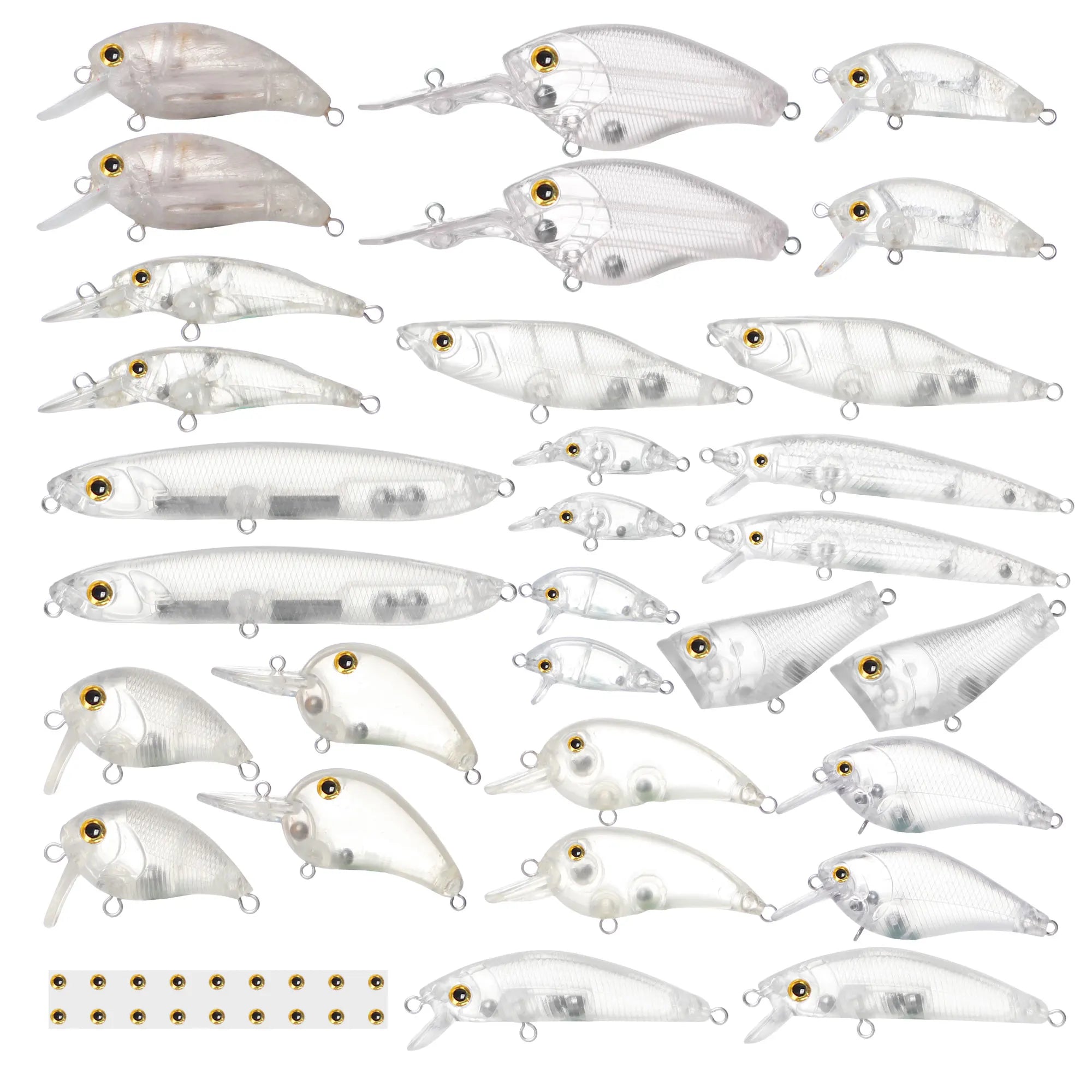Fishing Baits Unpainted Blank Hard Lures DIY Crankbaits Minnows Popper VIB Pencil Transparent Artificial Baits Set