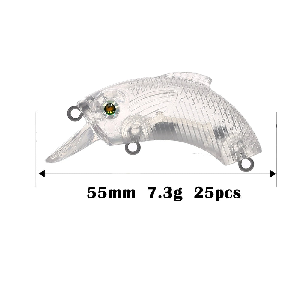 Fishing Baits Unpainted Blank Hard Lures DIY Crankbaits Minnows Popper VIB Pencil Transparent Artificial Baits Set