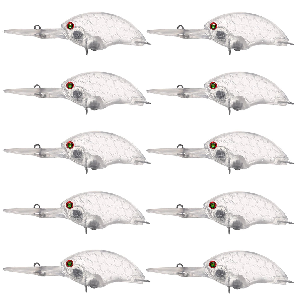 Fishing Baits Unpainted Blank Hard Lures DIY Crankbaits Minnows Popper VIB Pencil Transparent Artificial Baits Set