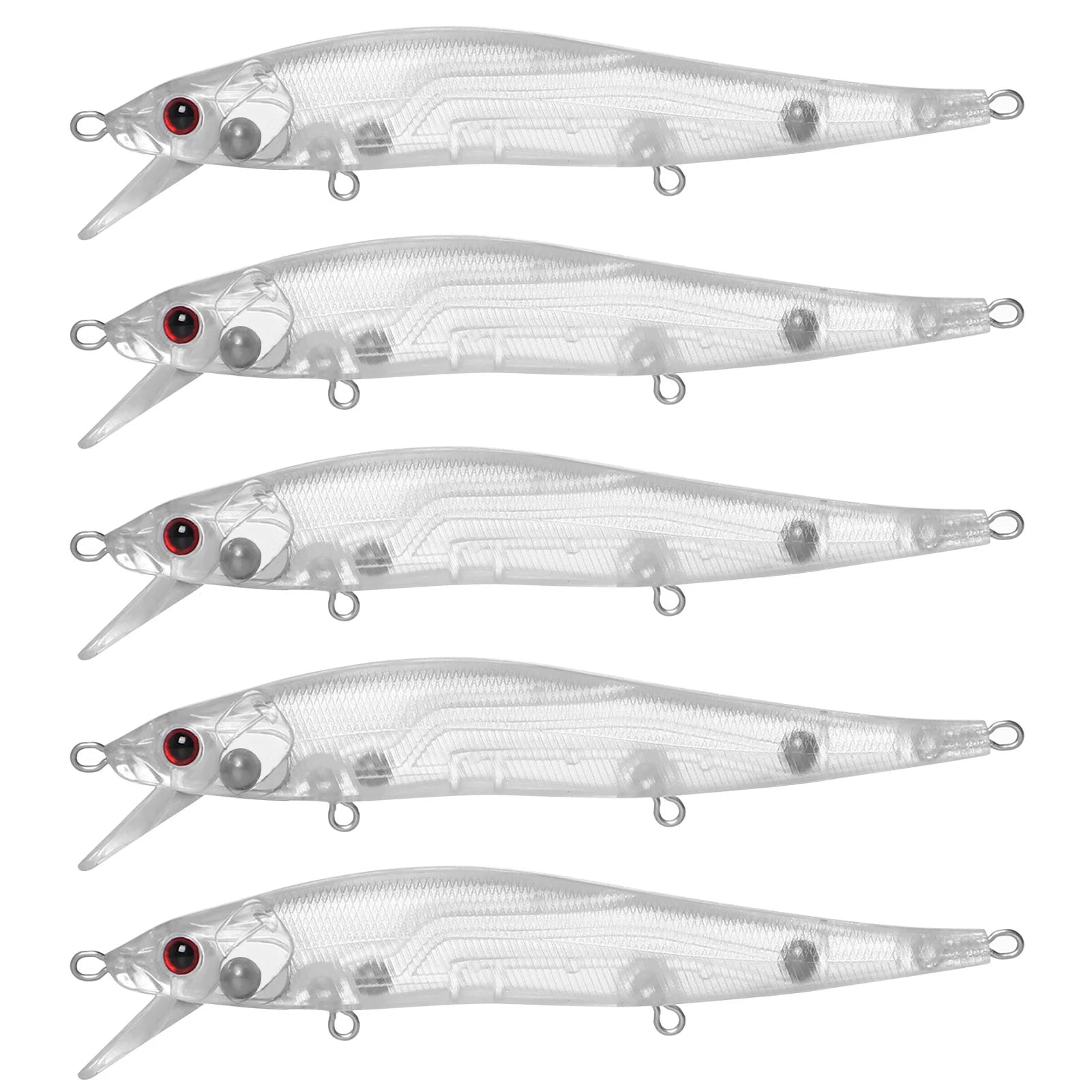 Fishing Baits Unpainted Blank Hard Lures DIY Crankbaits Minnows Popper VIB Pencil Transparent Artificial Baits Set