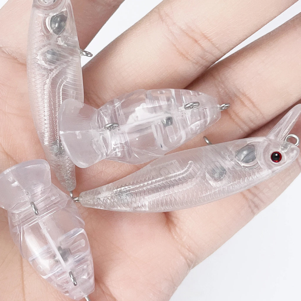 Fishing Baits Unpainted Blank Hard Lures DIY Crankbaits Minnows Popper VIB Pencil Transparent Artificial Baits Set