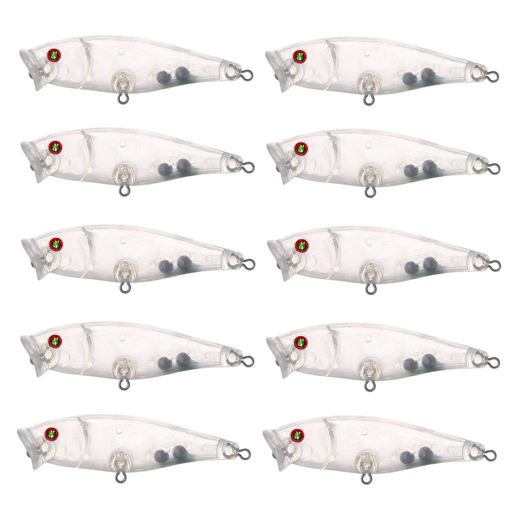 Fishing Baits Unpainted Blank Hard Lures DIY Crankbaits Minnows Popper VIB Pencil Transparent Artificial Baits Set