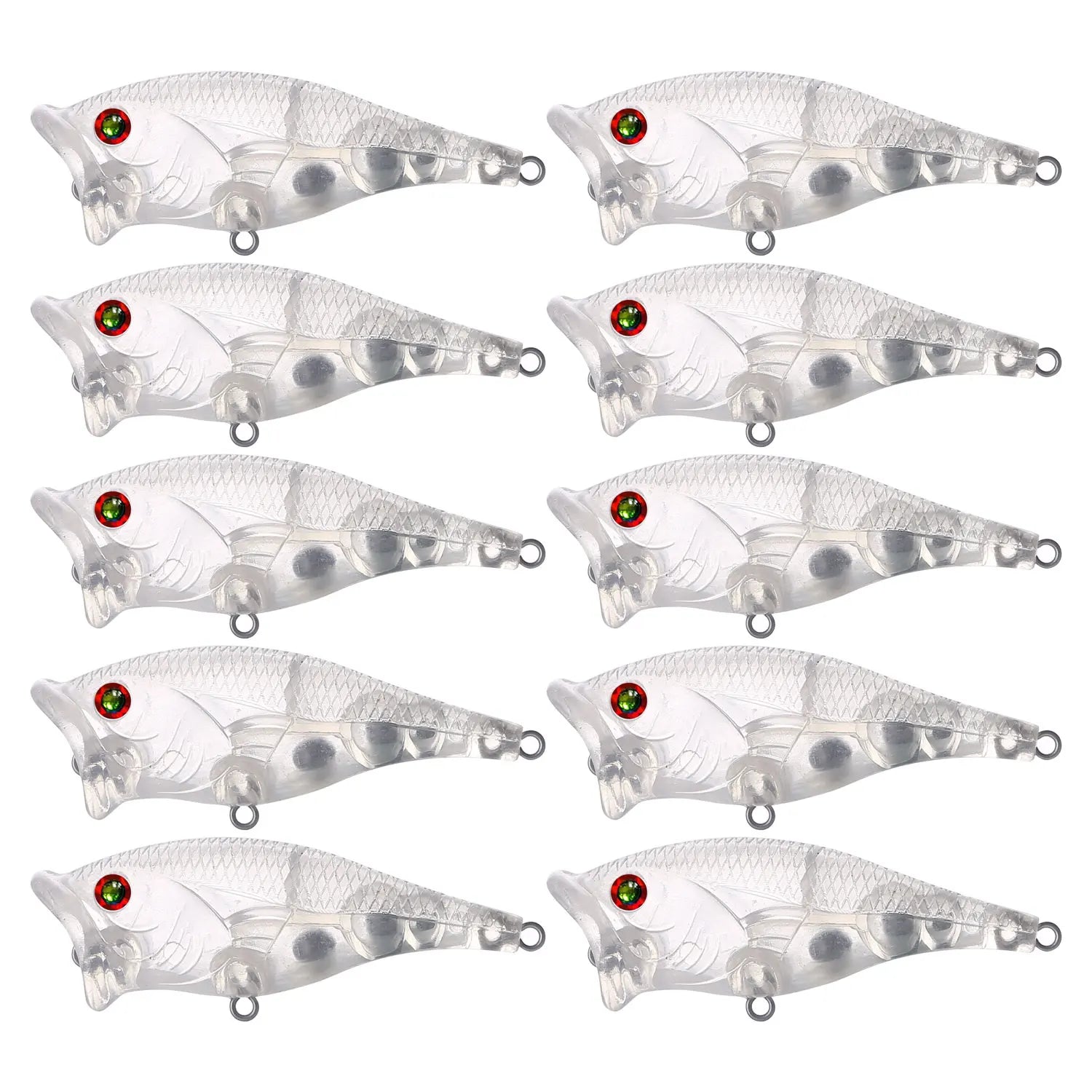 Fishing Baits Unpainted Blank Hard Lures DIY Crankbaits Minnows Popper VIB Pencil Transparent Artificial Baits Set