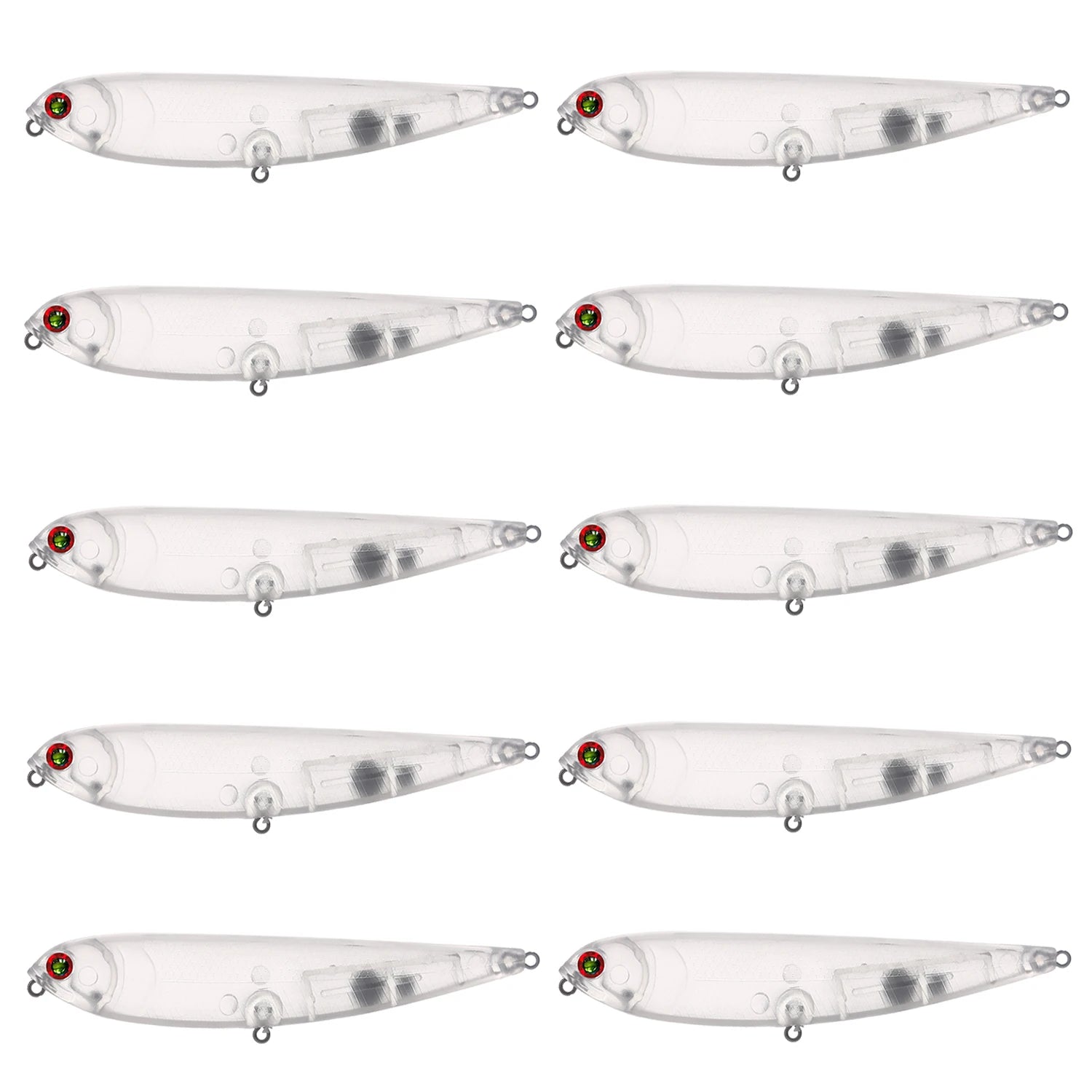 Fishing Baits Unpainted Blank Hard Lures DIY Crankbaits Minnows Popper VIB Pencil Transparent Artificial Baits Set