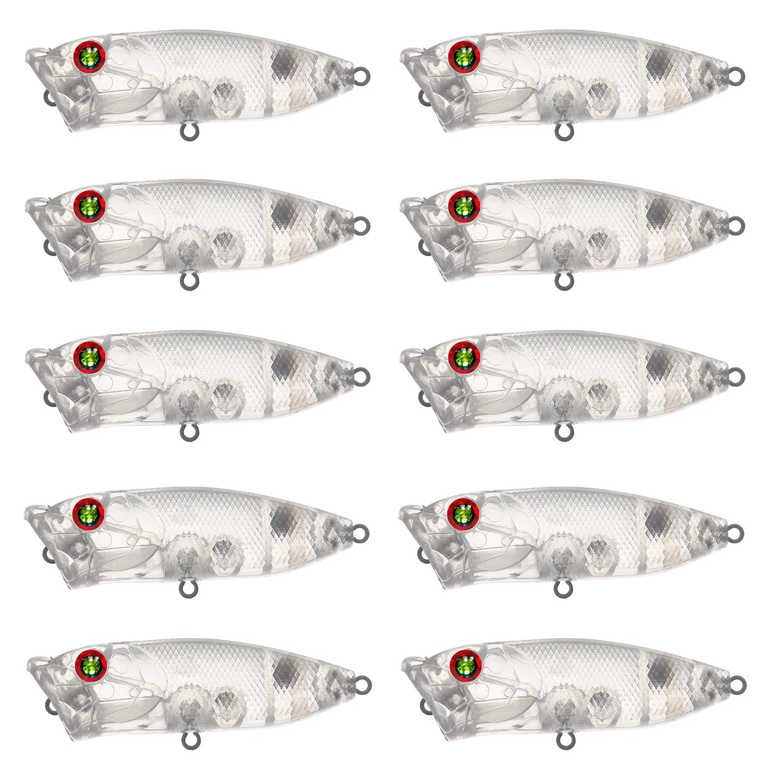 Fishing Baits Unpainted Blank Hard Lures DIY Crankbaits Minnows Popper VIB Pencil Transparent Artificial Baits Set