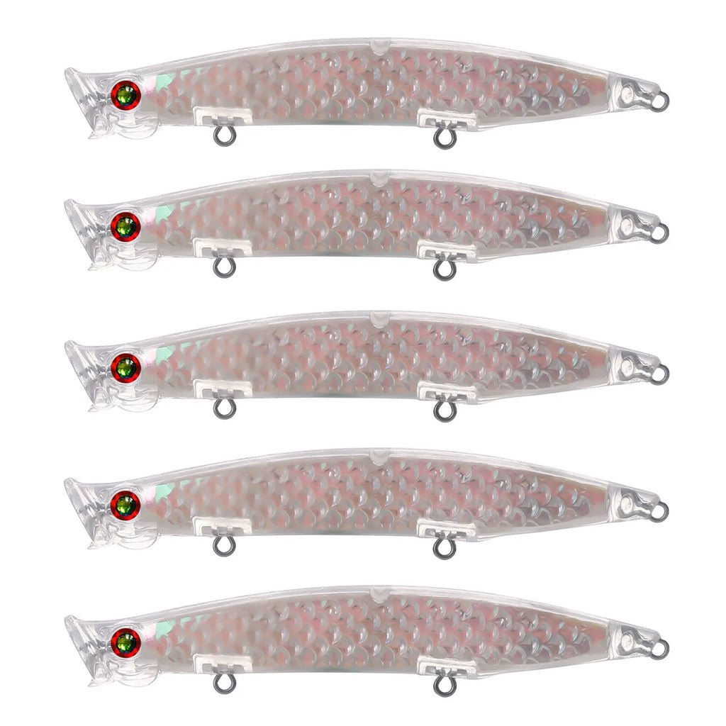 Fishing Baits Unpainted Blank Hard Lures DIY Crankbaits Minnows Popper VIB Pencil Transparent Artificial Baits Set